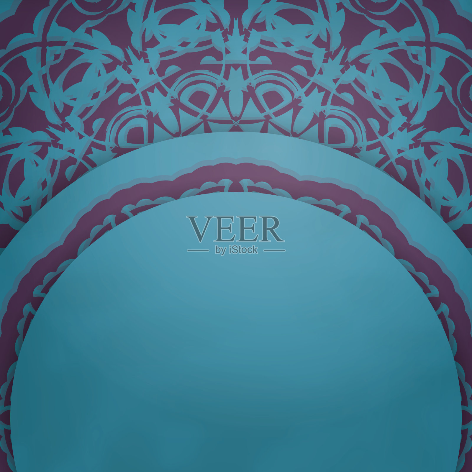 翠绿色的传单与豪华的紫色装饰为您的品牌。插画图片素材