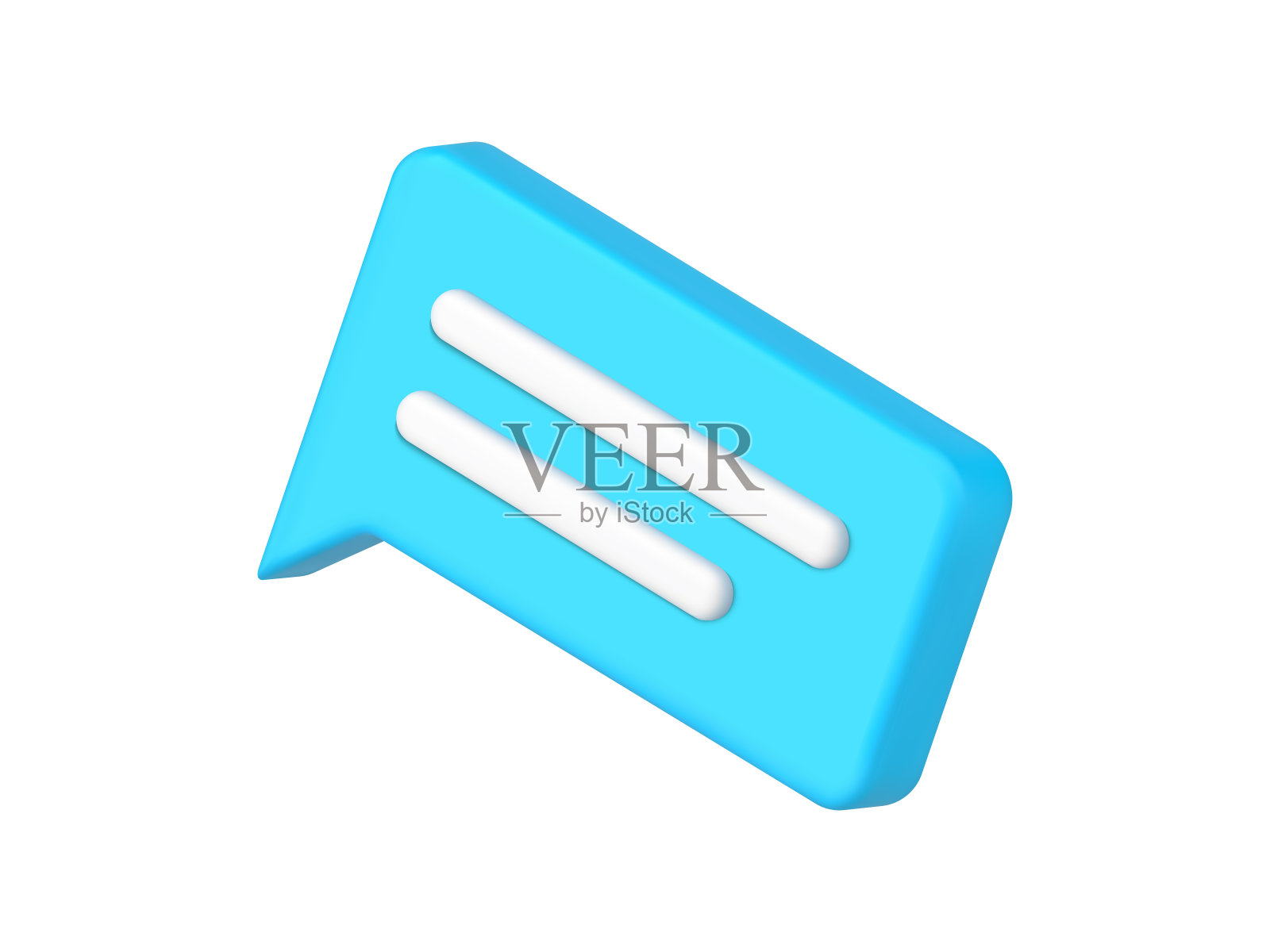 三维蓝色聊天消息等距图标网络空间通信矢量插图图标素材