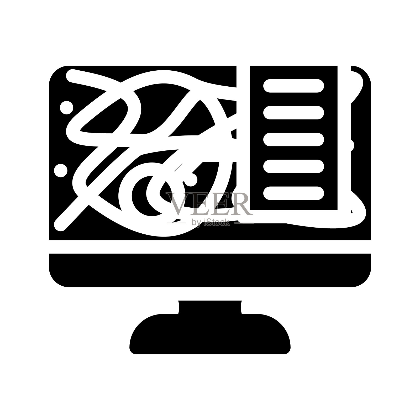 虚拟天文馆字形图标矢量插图插画图片素材