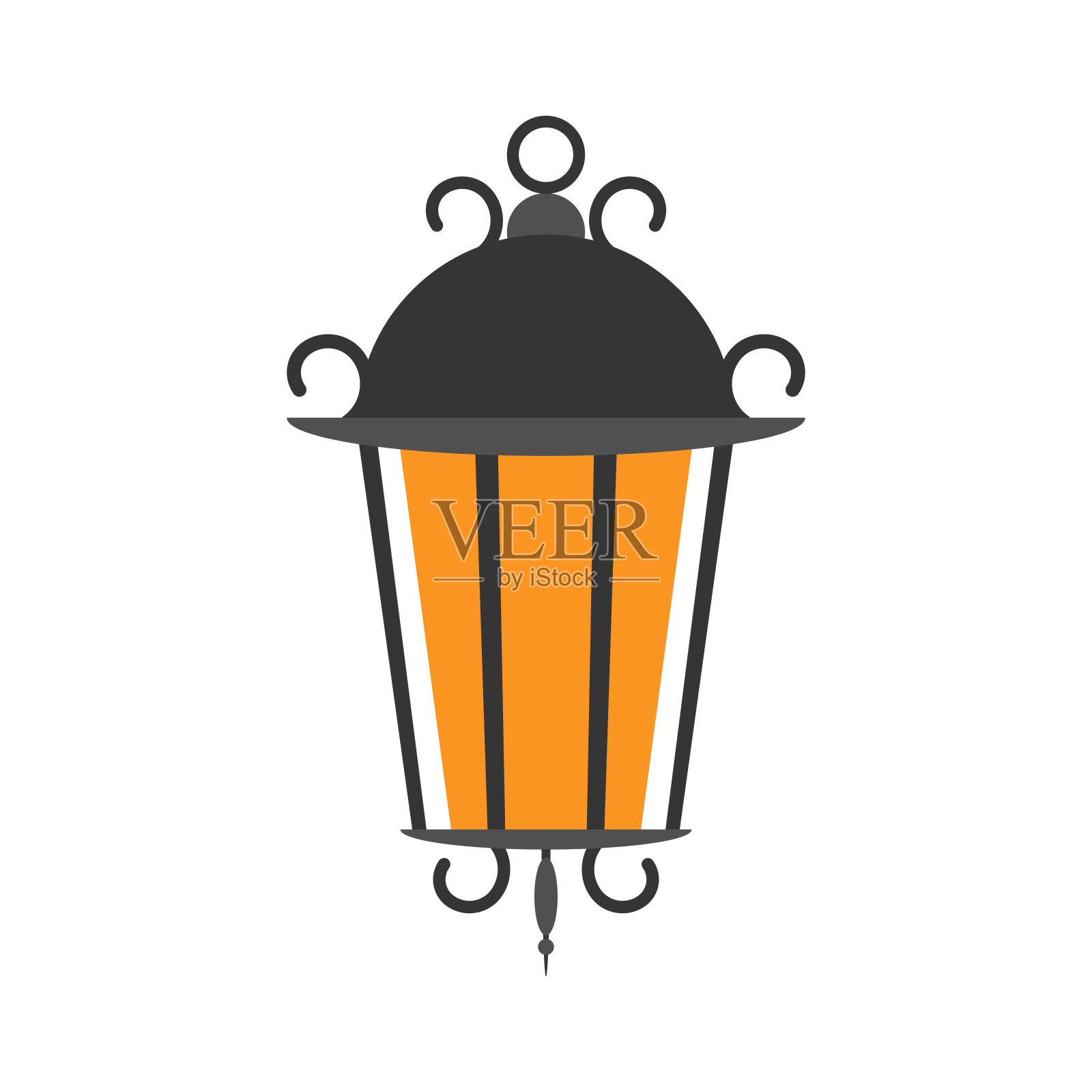 平面风格的街灯,孤立在白色背景上。向量。插画图片素材