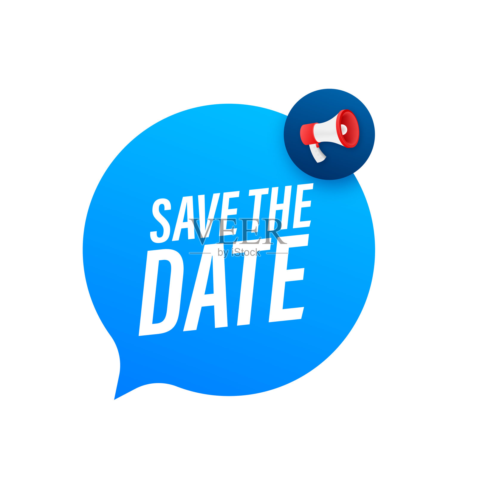 保存日期。徽章,麦克风上的标记。平面矢量图例设计模板素材