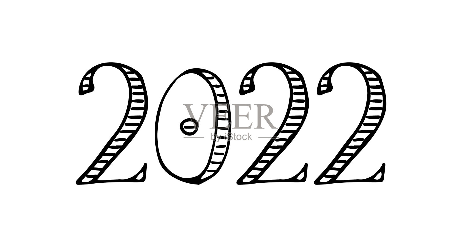 白色背景下的数字特写镜头插画图片素材