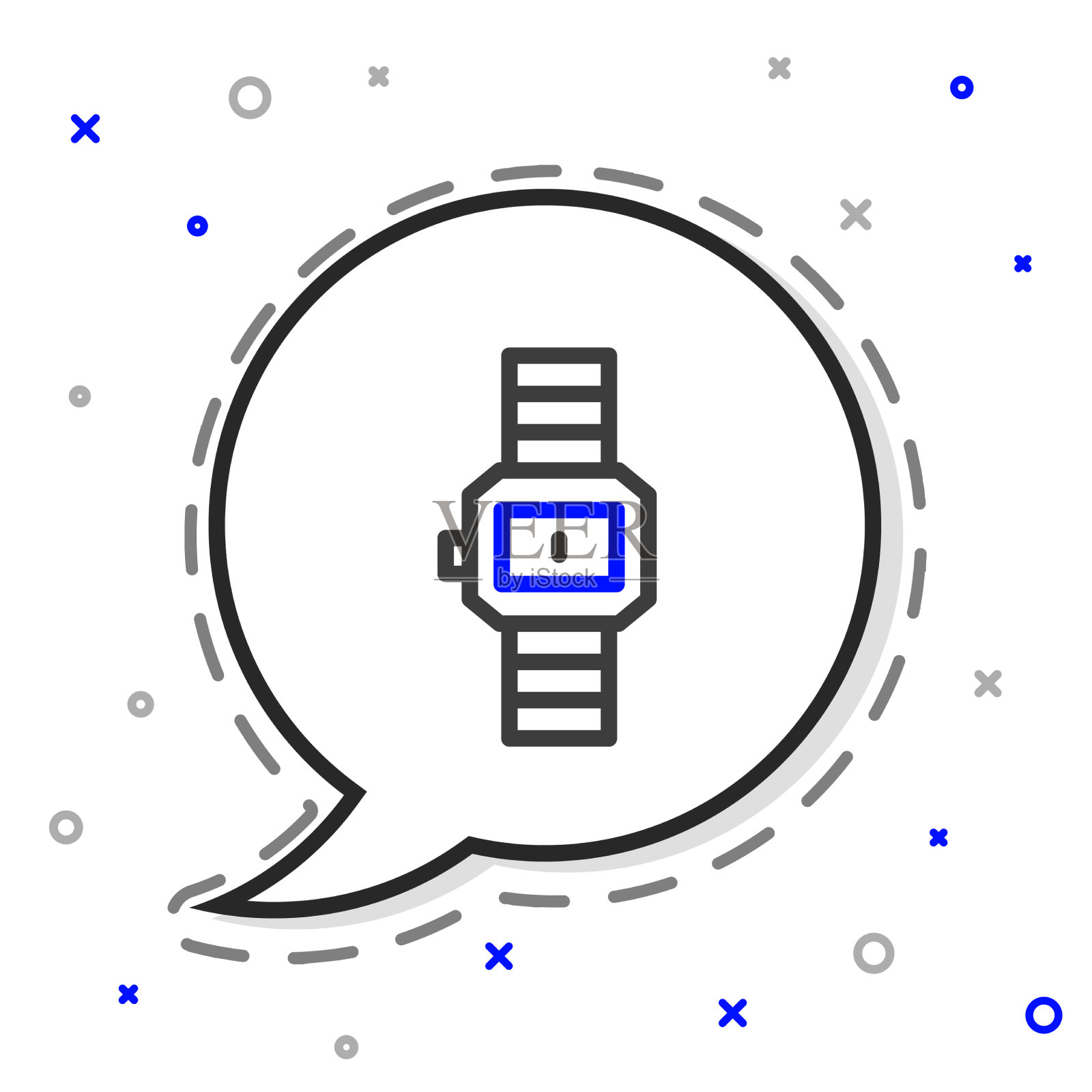 线手表图标隔离在白色背景上插画图片素材