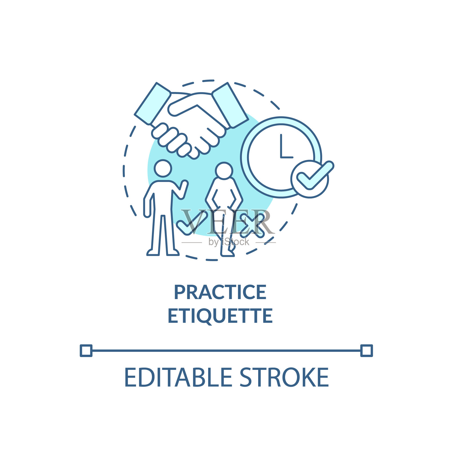 实践礼仪蓝色概念图标插画图片素材