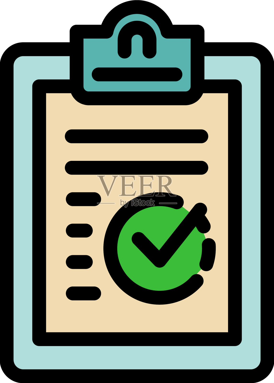 剪贴板可靠性图标颜色轮廓插画图片素材