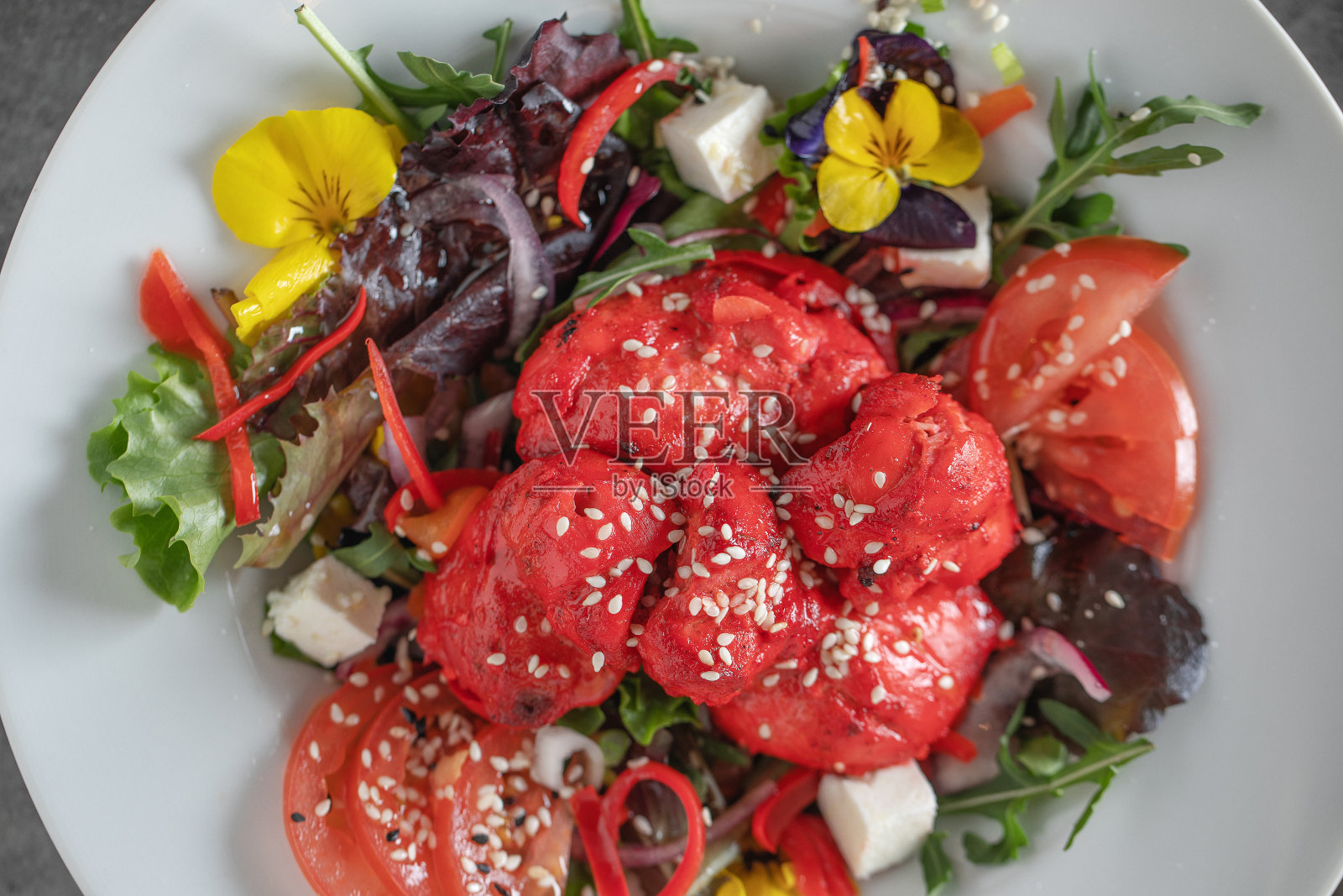 印度唐杜里鸡配灰色背景的米饭照片摄影图片