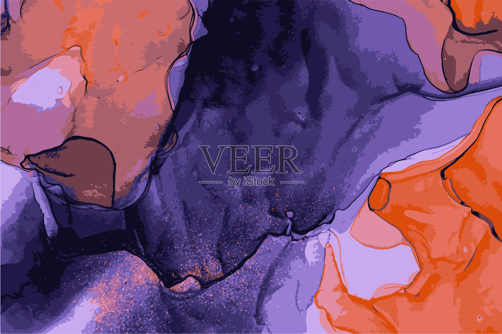 抽象色彩背景,矢量酒精绘画,液体墨水技术插画图片素材