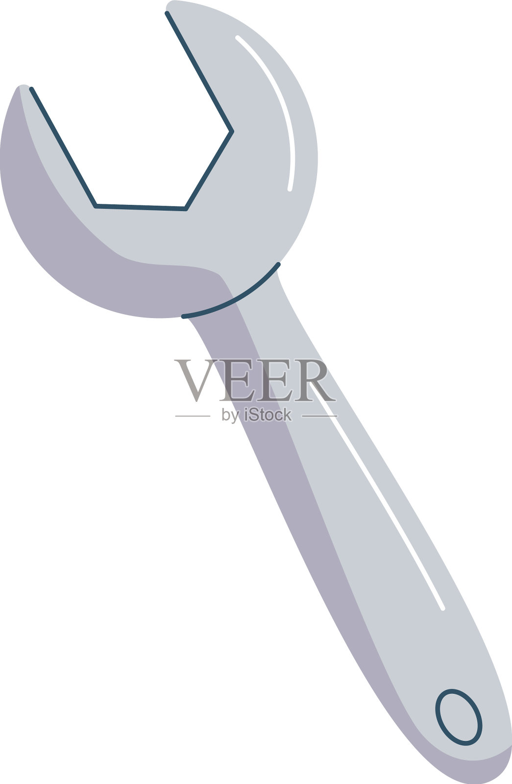 灰色的扳手图标插画图片素材