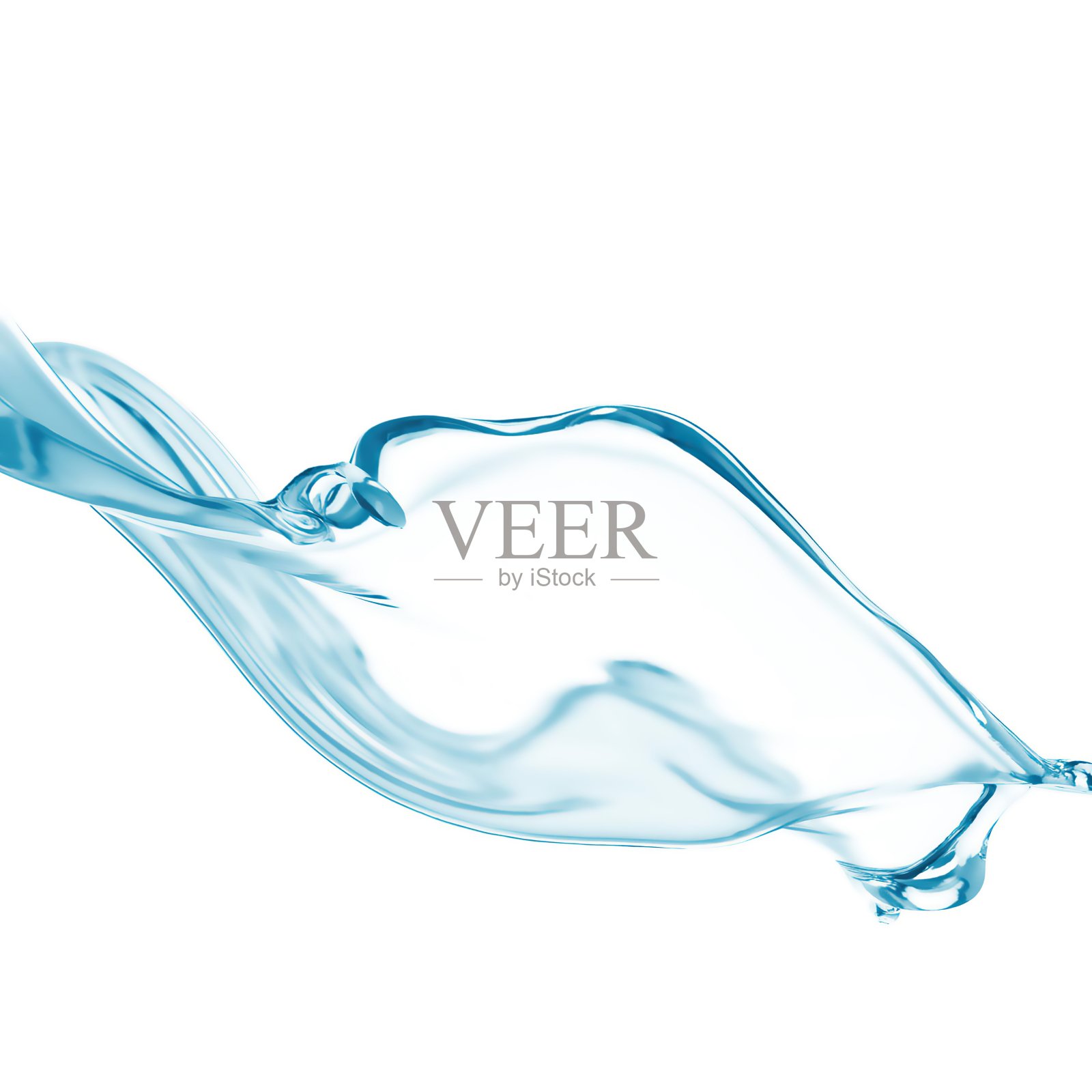 水的三维渲染,水飞溅在白色背景隔离照片摄影图片