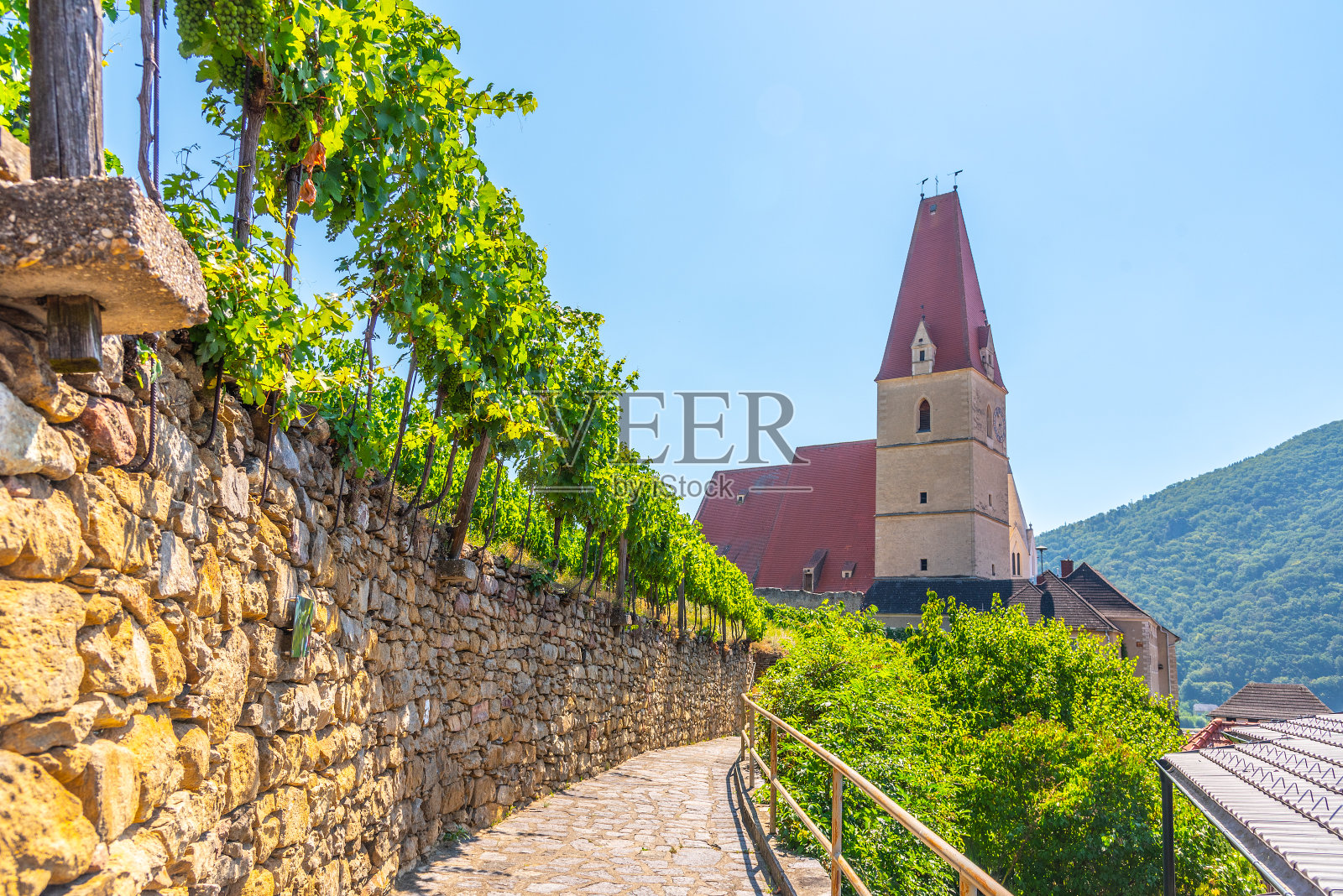 奥地利瓦豪韦森基兴圣母升天教区教堂照片摄影图片