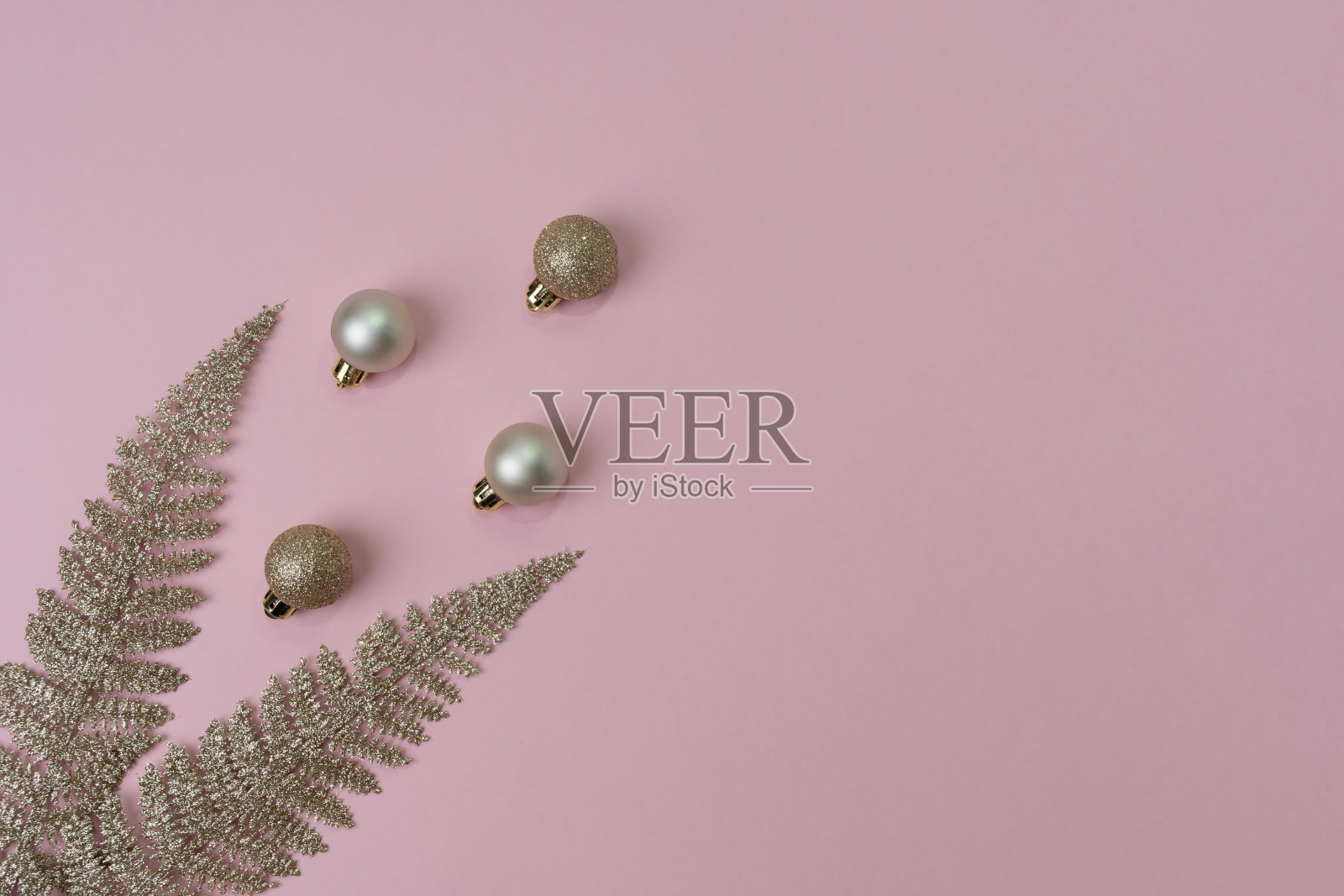 金色圣诞装饰照片摄影图片