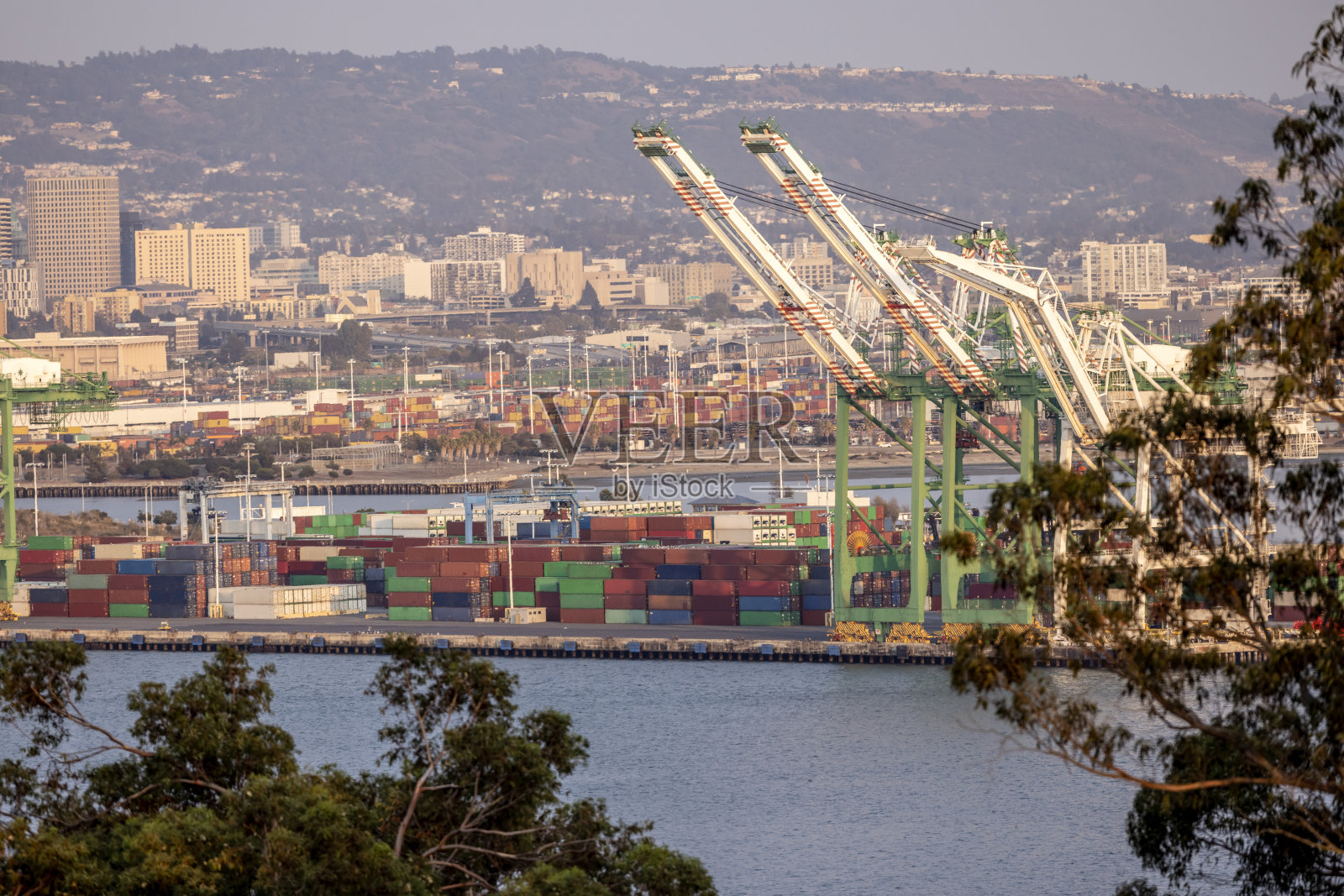 奥克兰港口的货物物流照片摄影图片