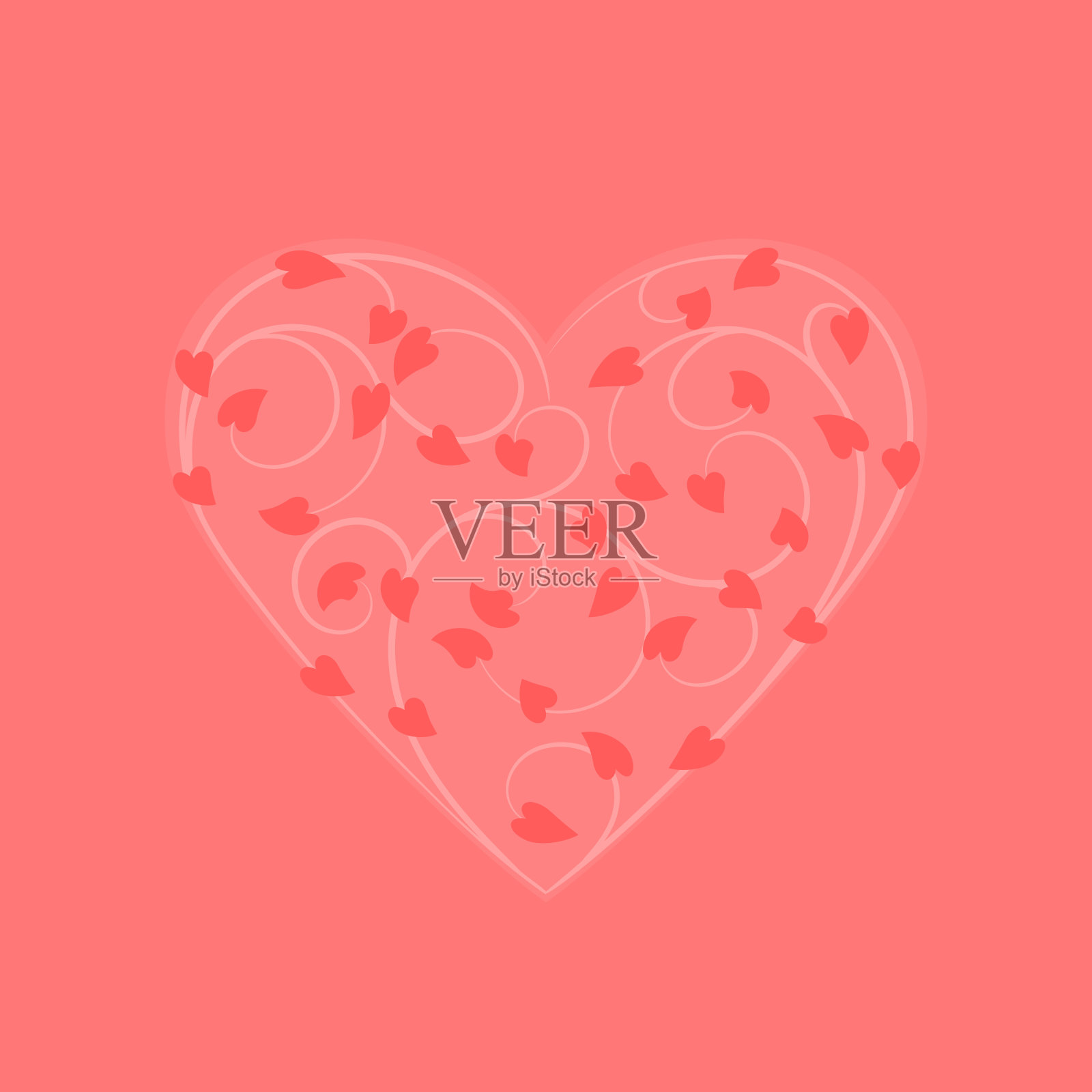 情人节爱心树矢量插画插画图片素材