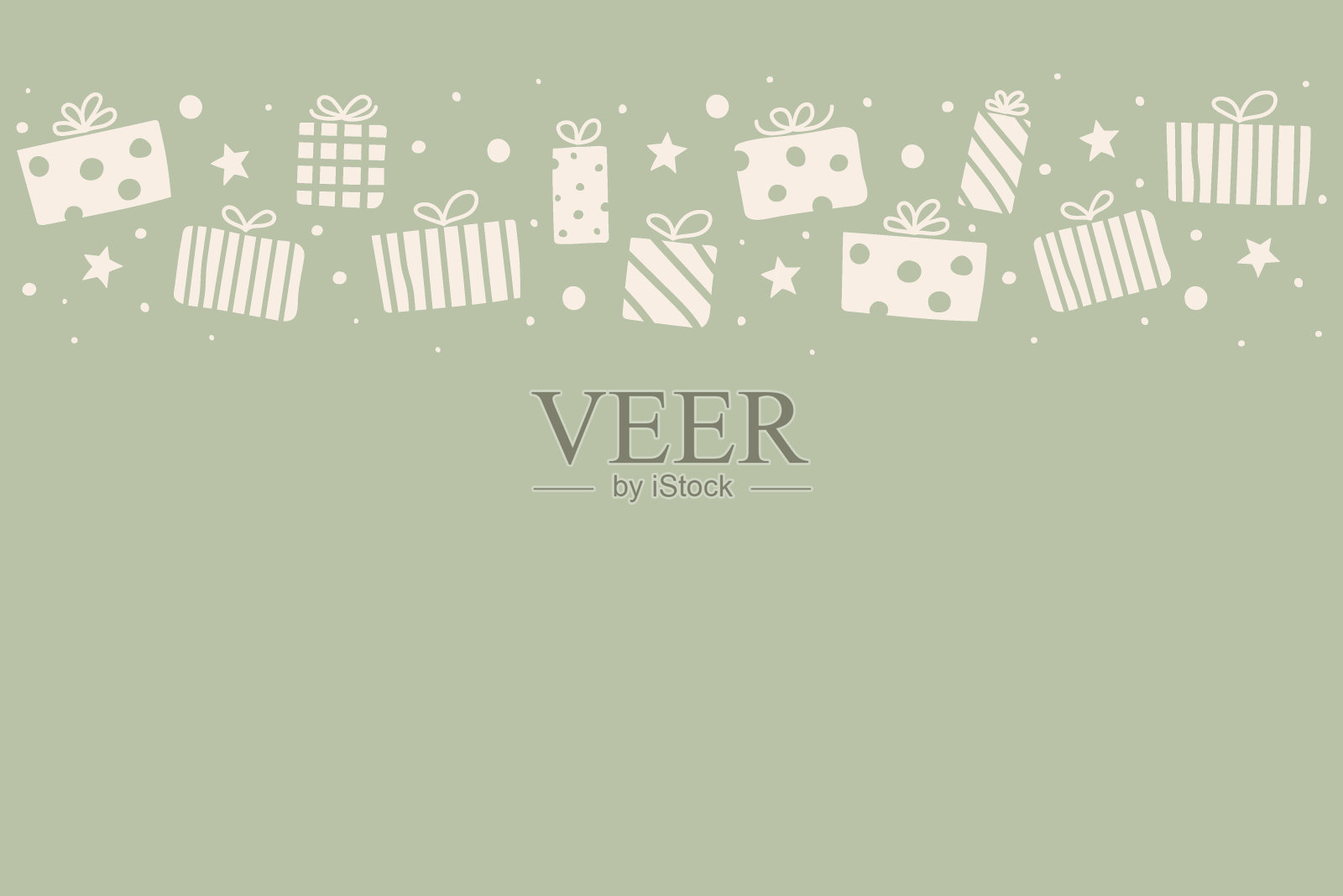 圣诞节背景与手画礼品盒和copyspace。向量插画图片素材