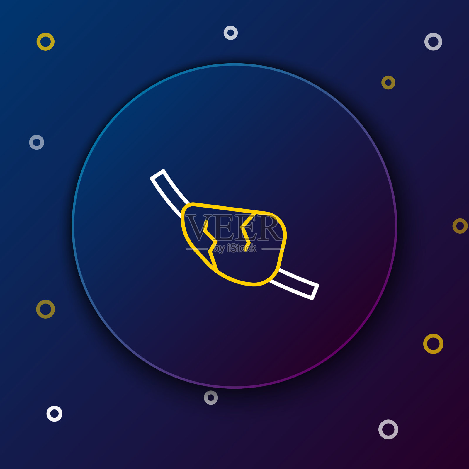 行海盗眼罩图标孤立在蓝色插画图片素材