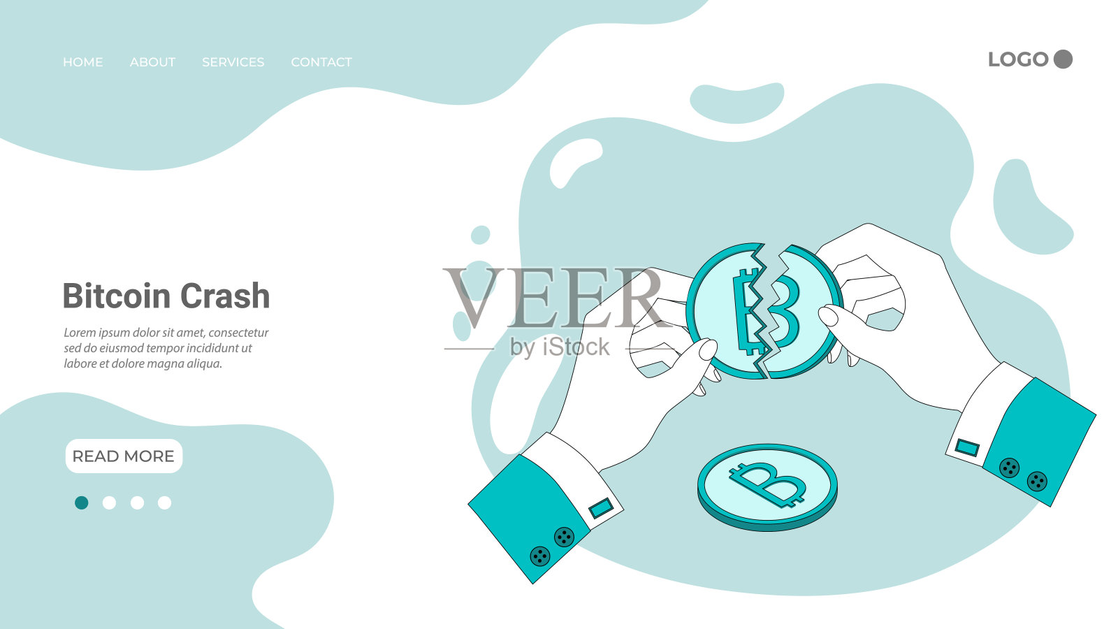 比特币崩溃插画图片素材