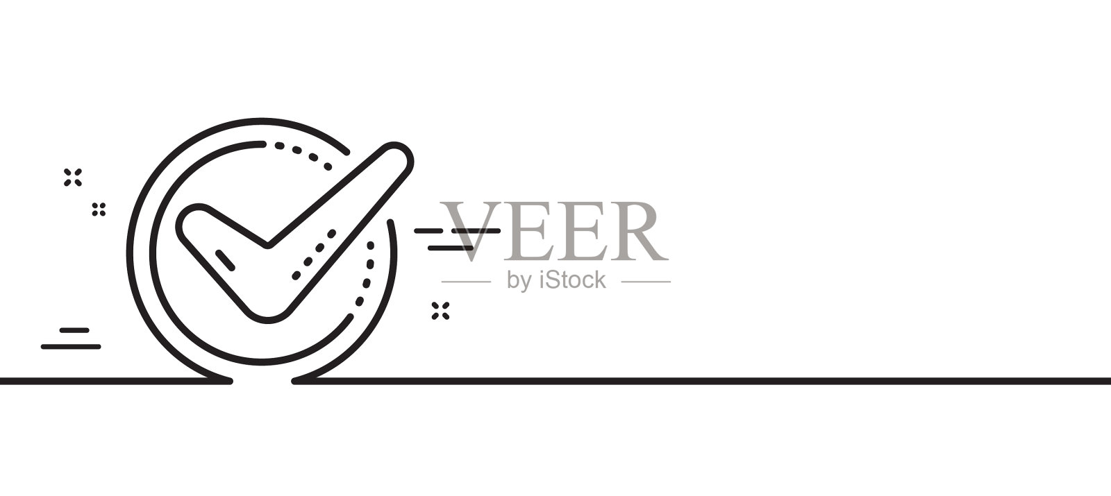 检查标志线图标接受或批准标志设计元素图片