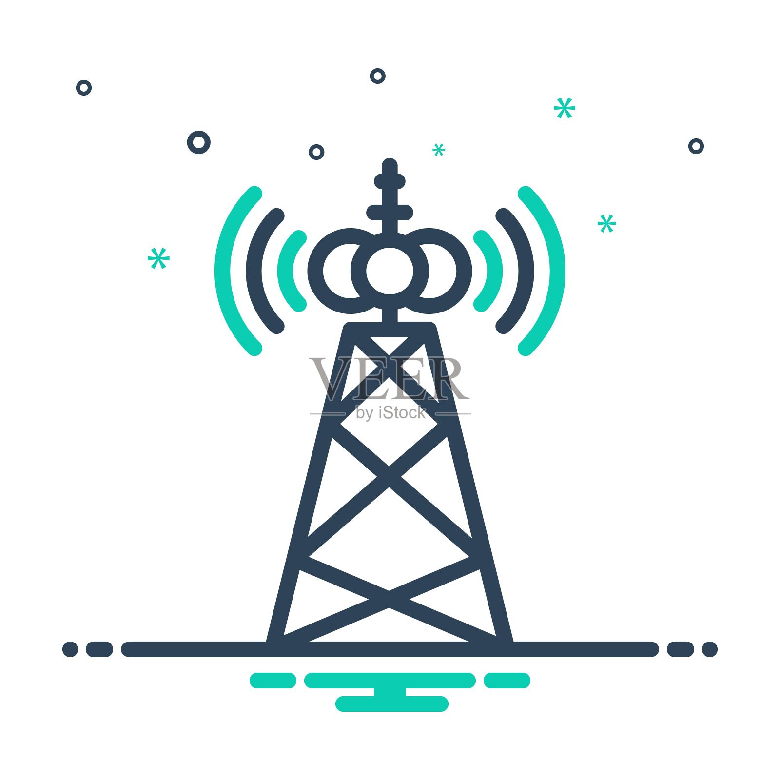 广播天线插画图片素材