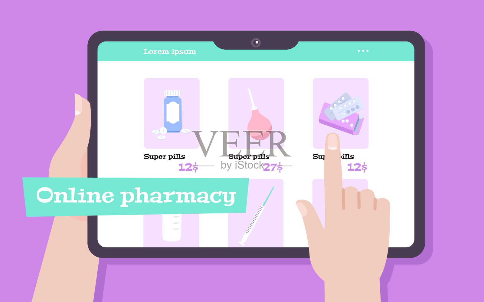 网上药房片剂组成插画图片素材