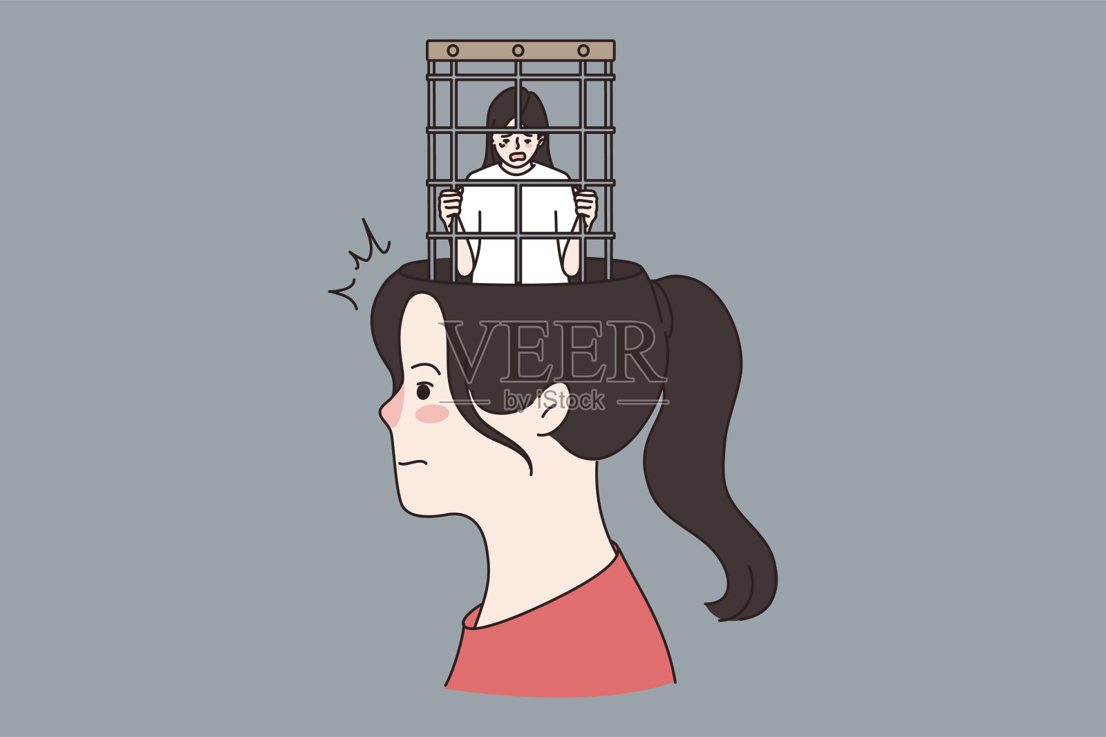 自由和心理健康的概念插画图片素材