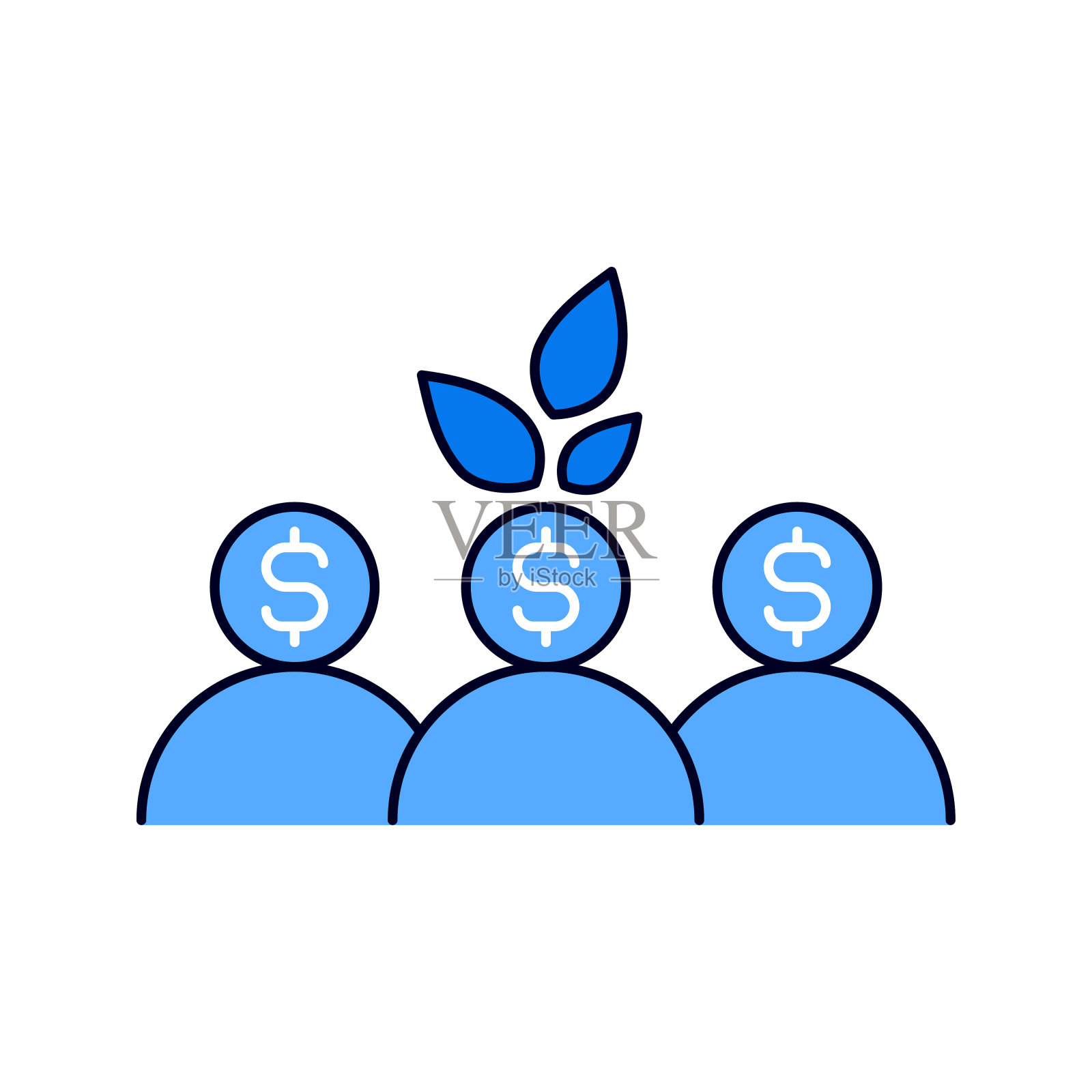 企业资金投资图标矢量插画图片素材