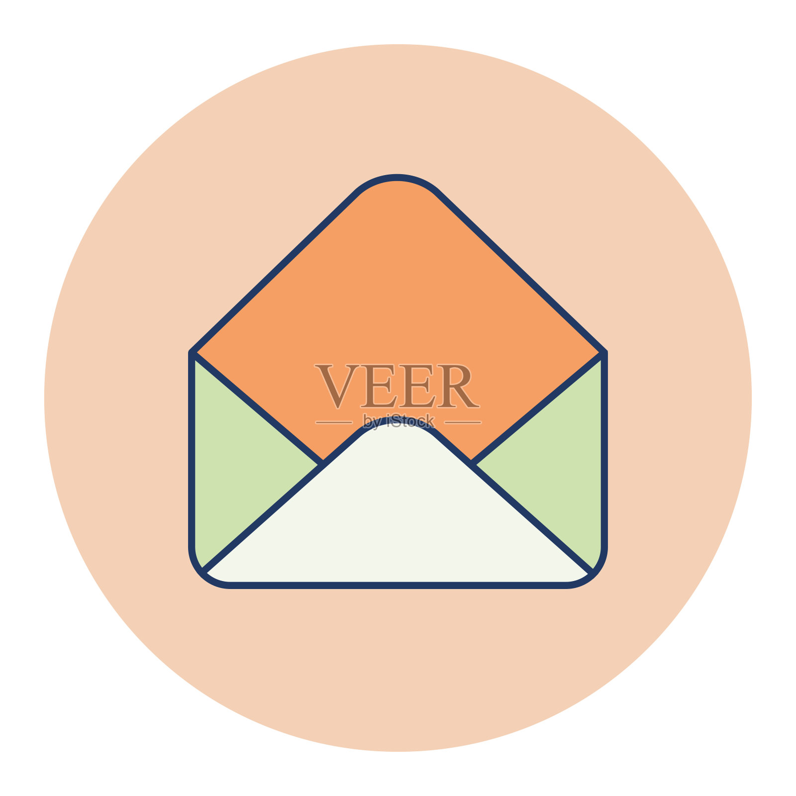 打开信封矢量平面图标插画图片素材