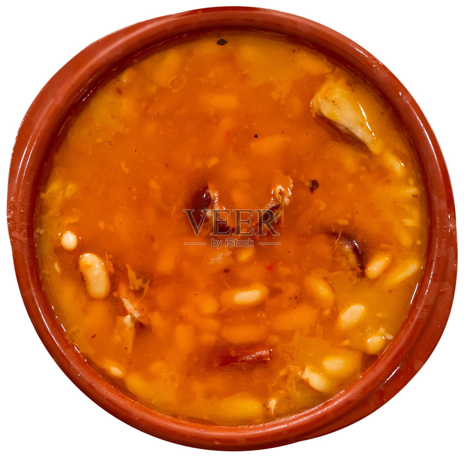 香肠炖白豆,西班牙菜照片摄影图片