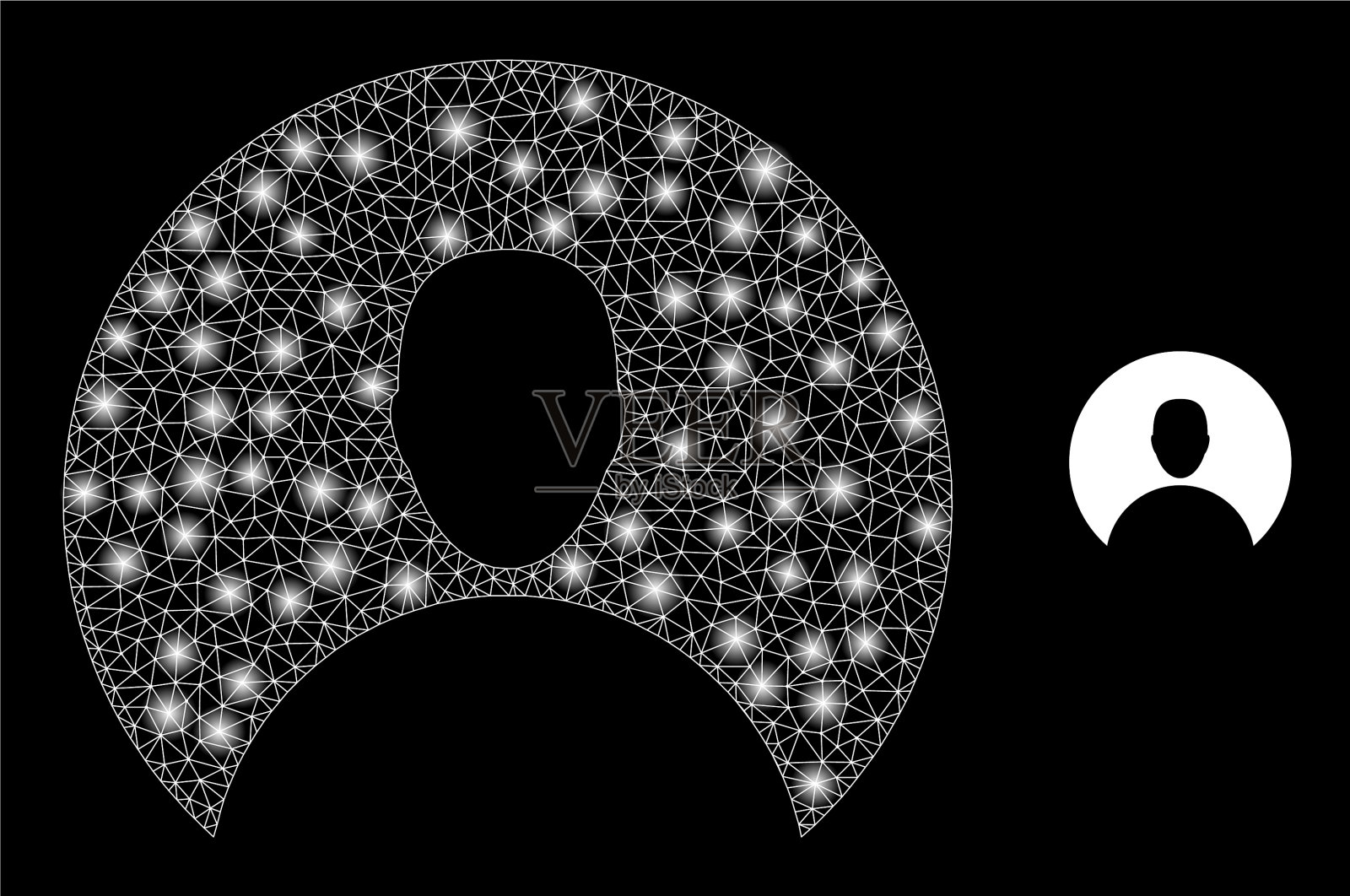 网格网络客户与眩光星座插画图片素材