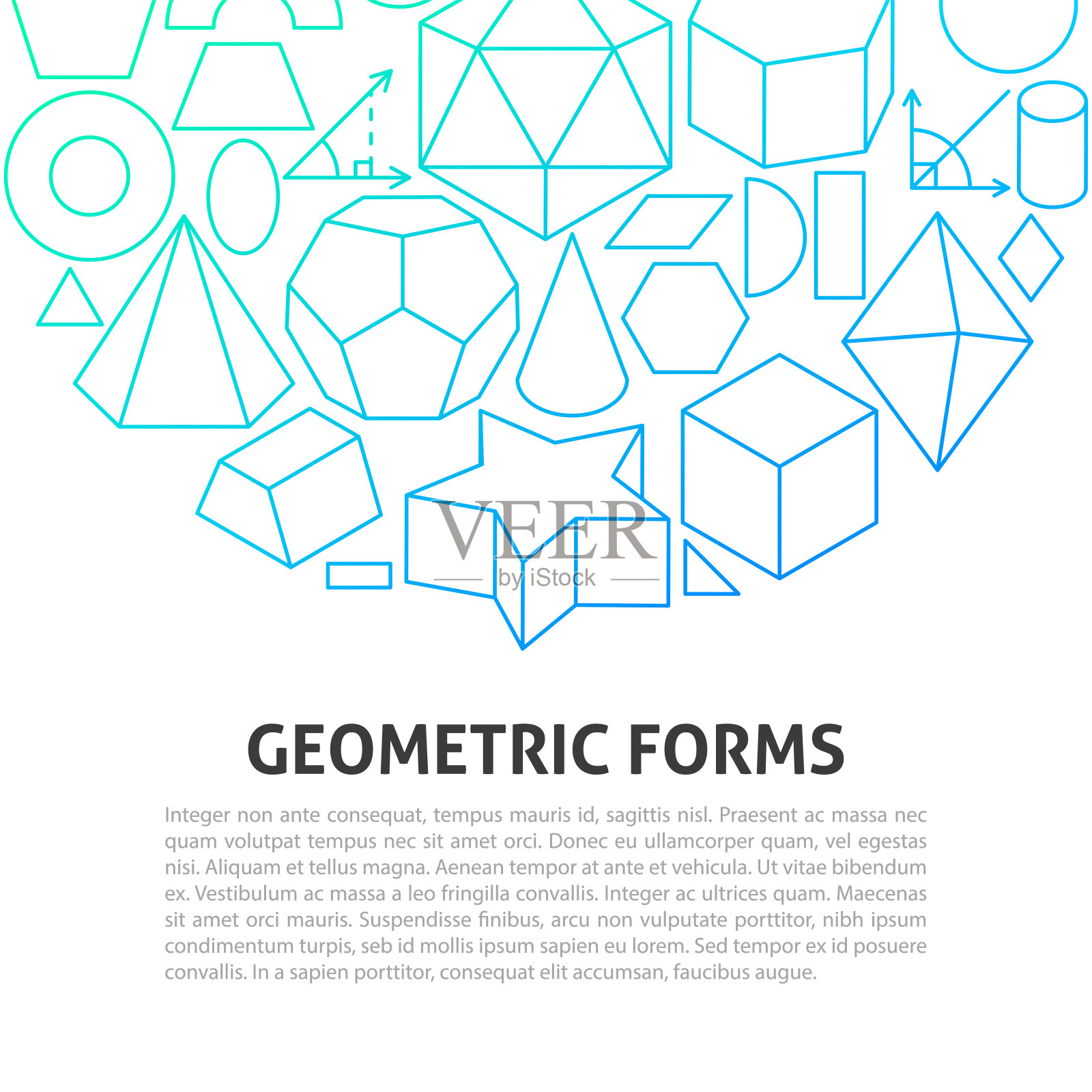 几何形态线条概念插画图片素材