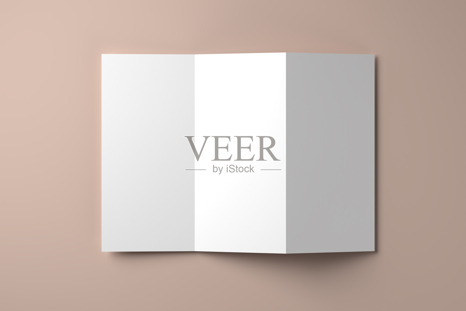 传单模型与手风琴折叠(之字形或leporello折叠)躺在米色的背景照片摄影图片