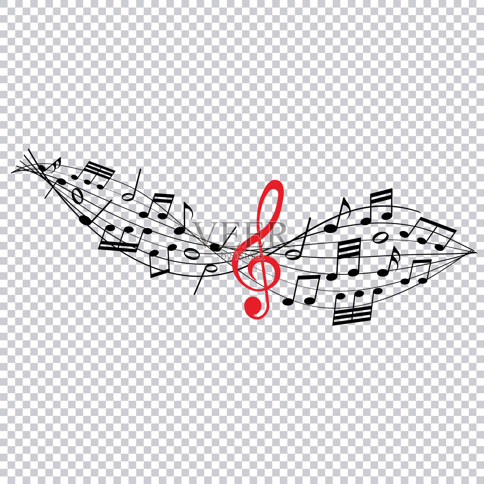 矢量设计元素-乐谱-乐谱音符旋律插画图片素材