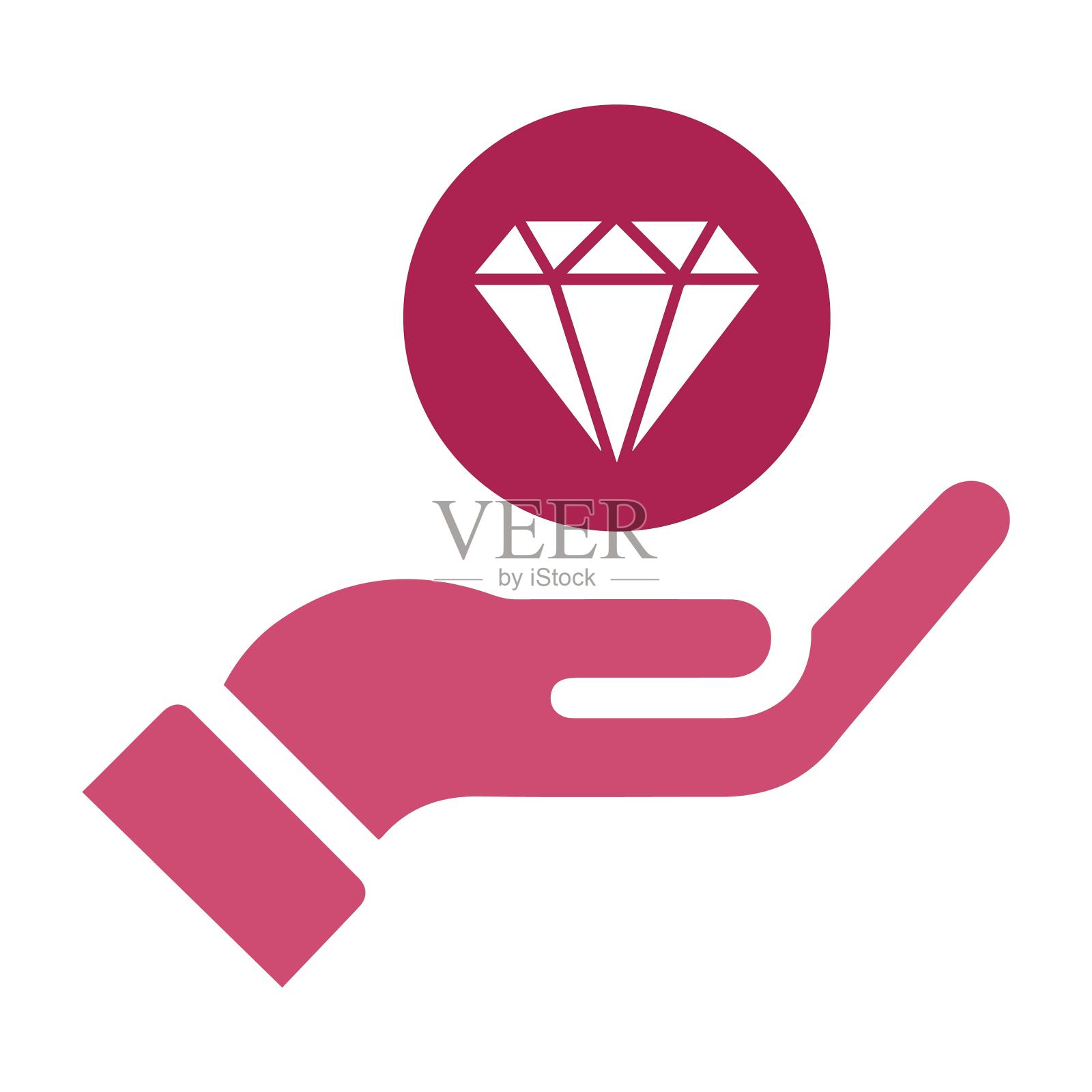 内容,高,质量,钻石,价值,工作,价值图标插画图片素材