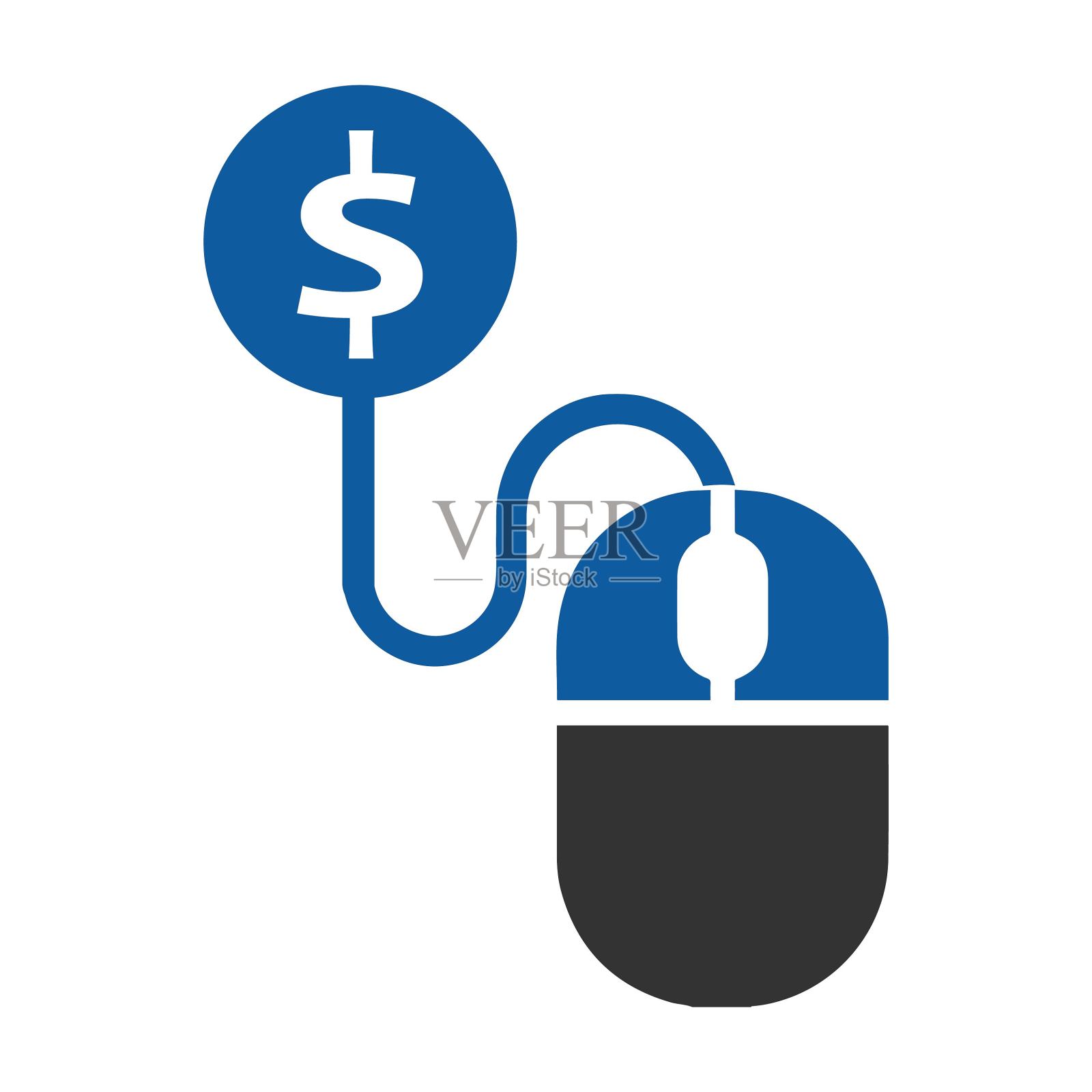 互联网,营销,鼠标,支付,支付,购物图标插画图片素材