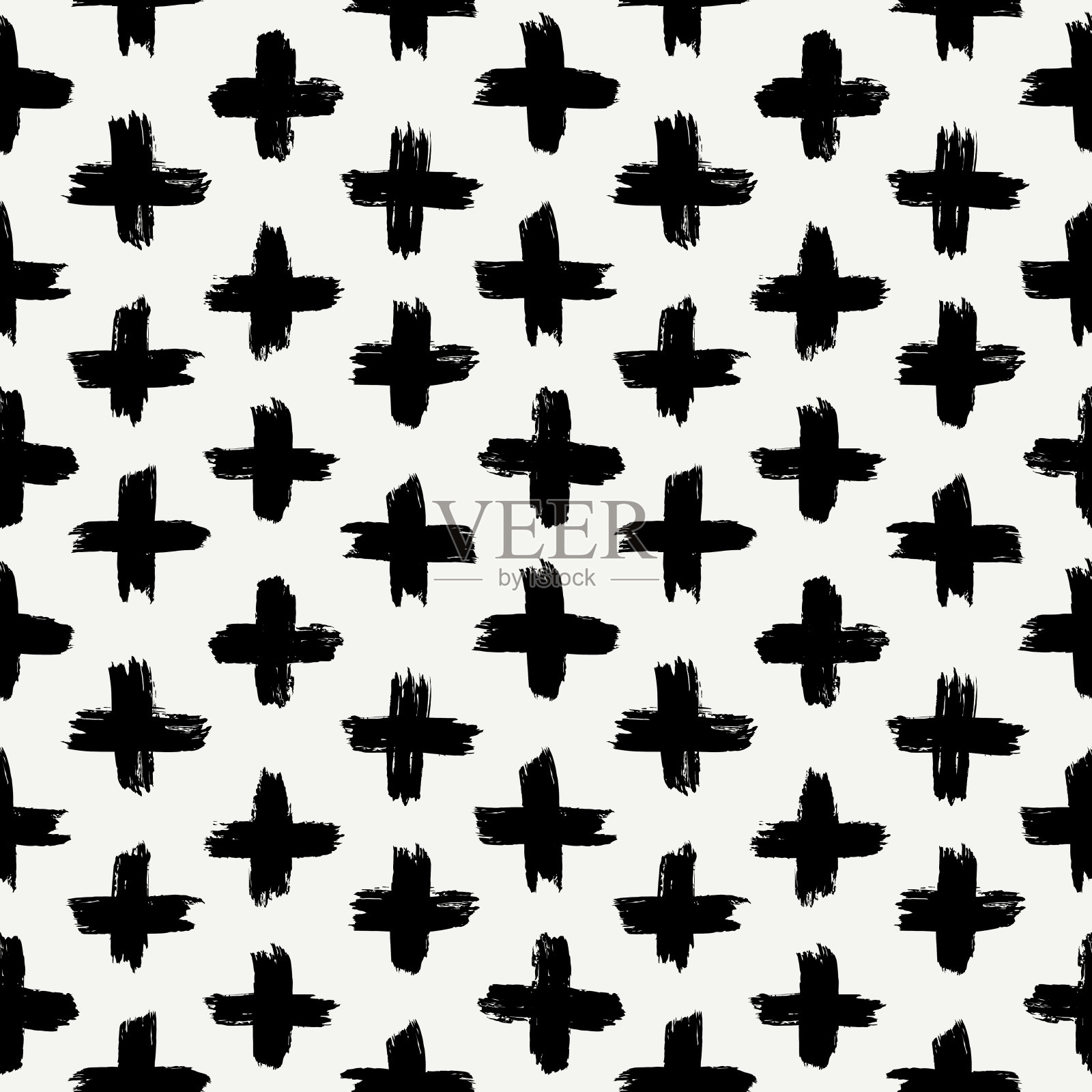 画笔笔画无缝图案。写意的垃圾设计背景。虚线图案现代简约装饰插画图片素材