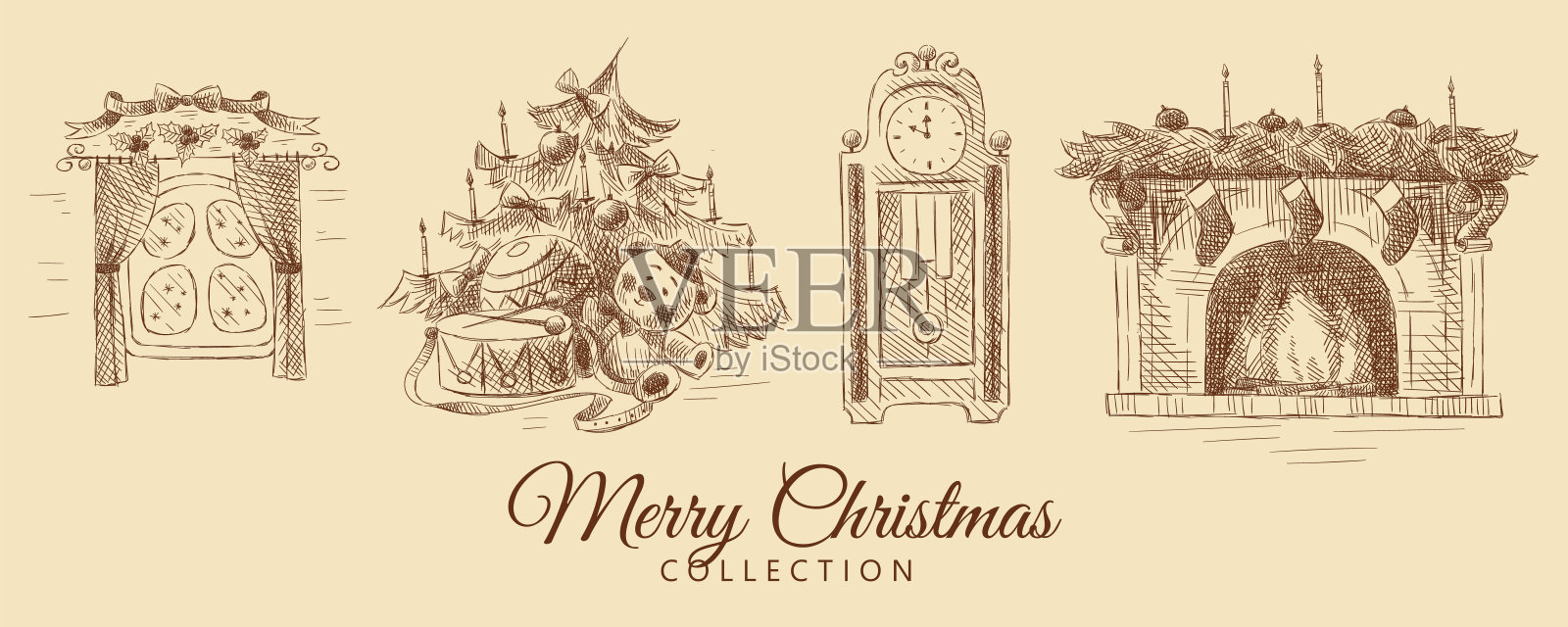 圣诞快乐。插画图片素材