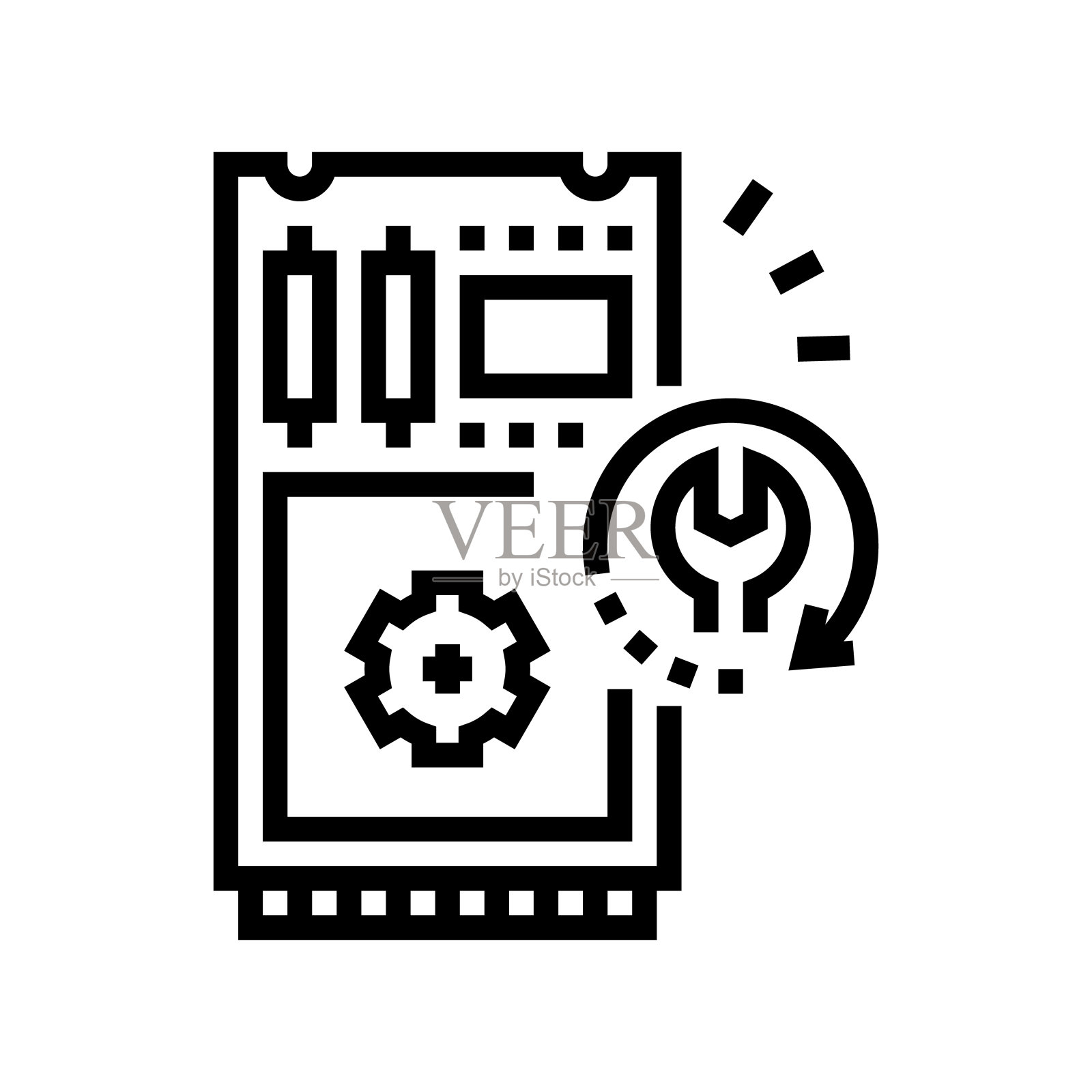 SSD数据恢复线图标矢量插图图标素材