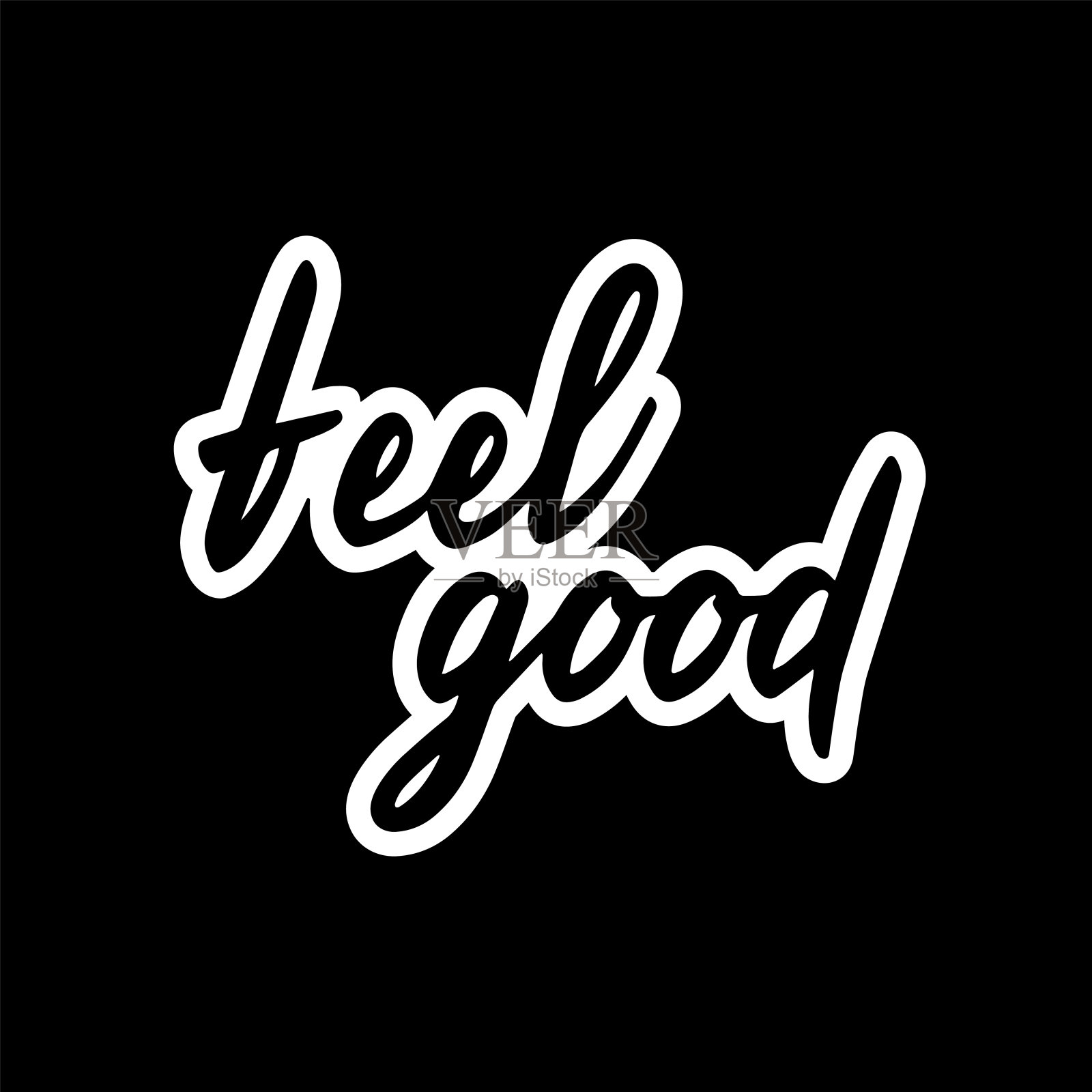 感觉良好的手写字母与黑白背景插画图片素材