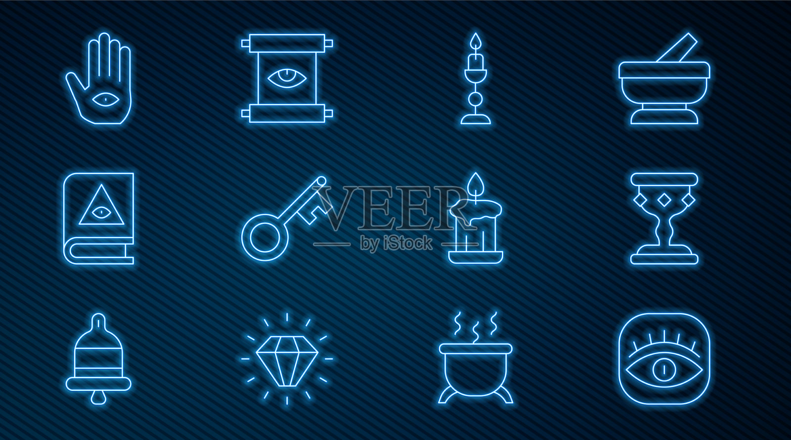 石匠排成中世纪的高脚杯燃烧蜡烛图标素材