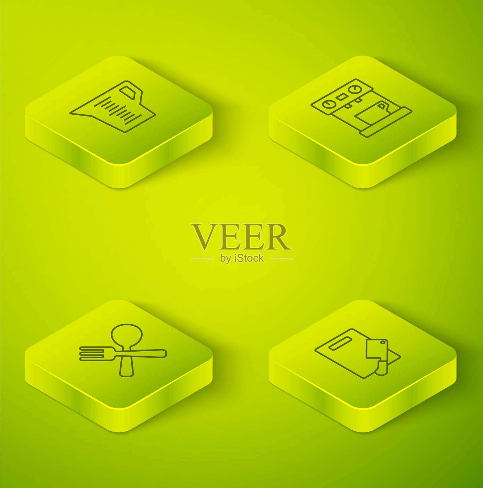 设置等距线咖啡机交叉叉图标素材