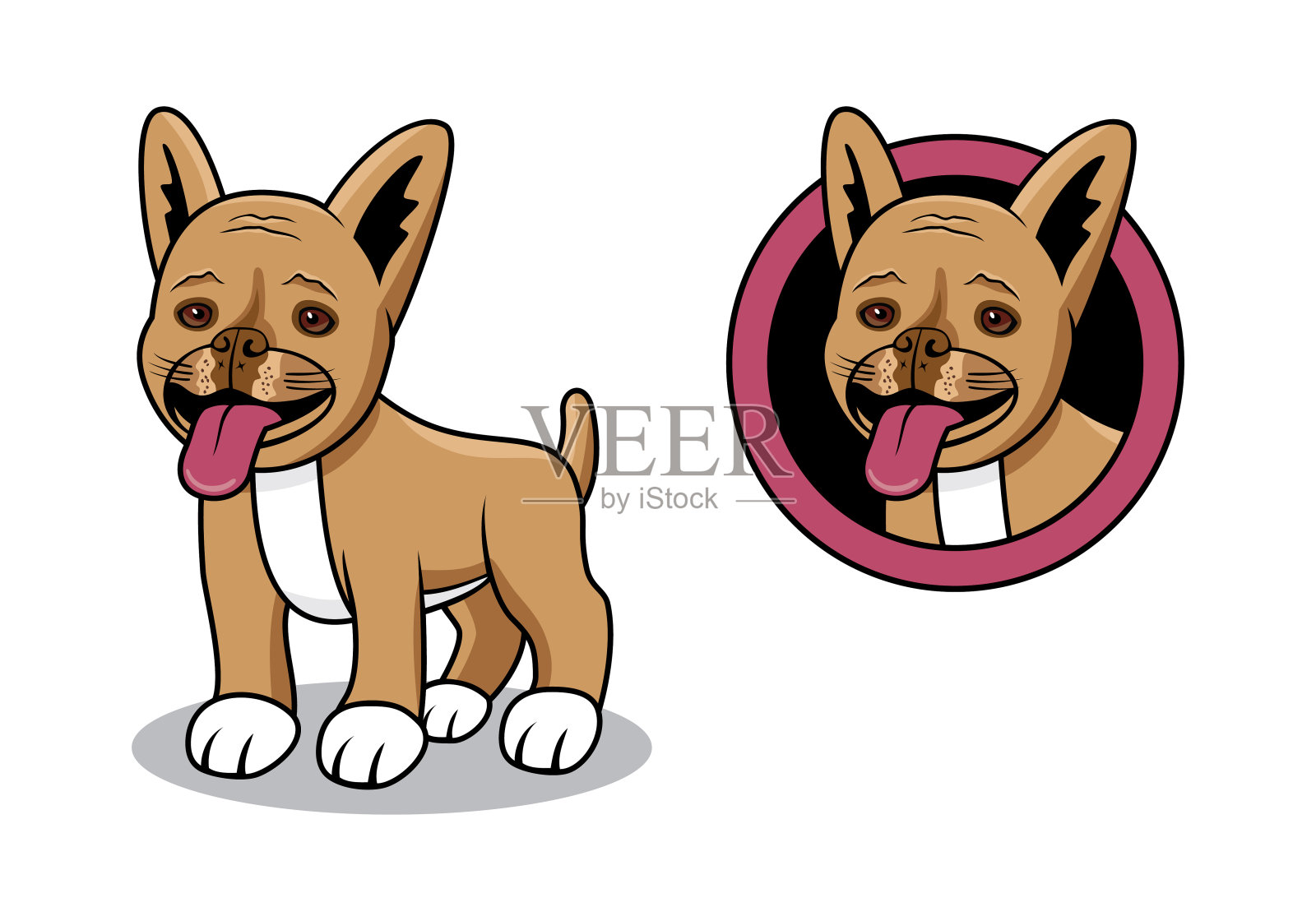 可爱的小狗卡通人物设计插图插画图片素材