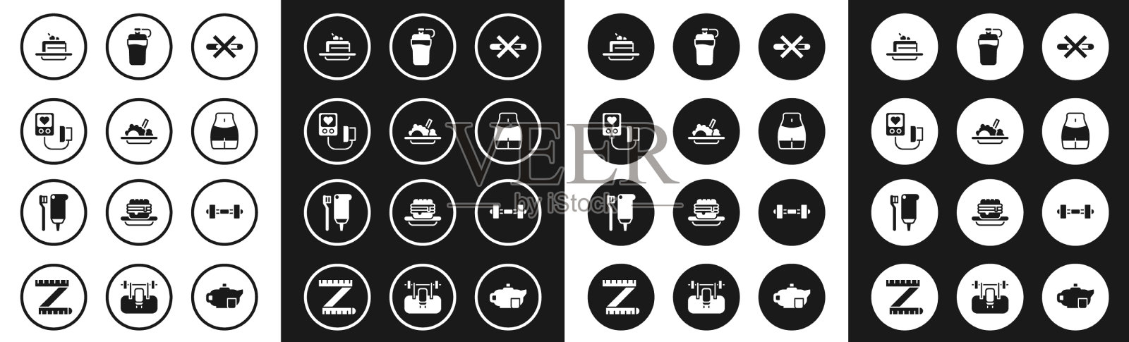 设置无烟健康血压蛋糕图标素材