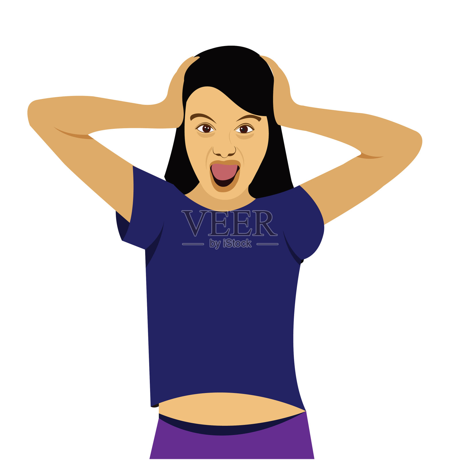 可爱惊喜女孩公寓设计元素图片