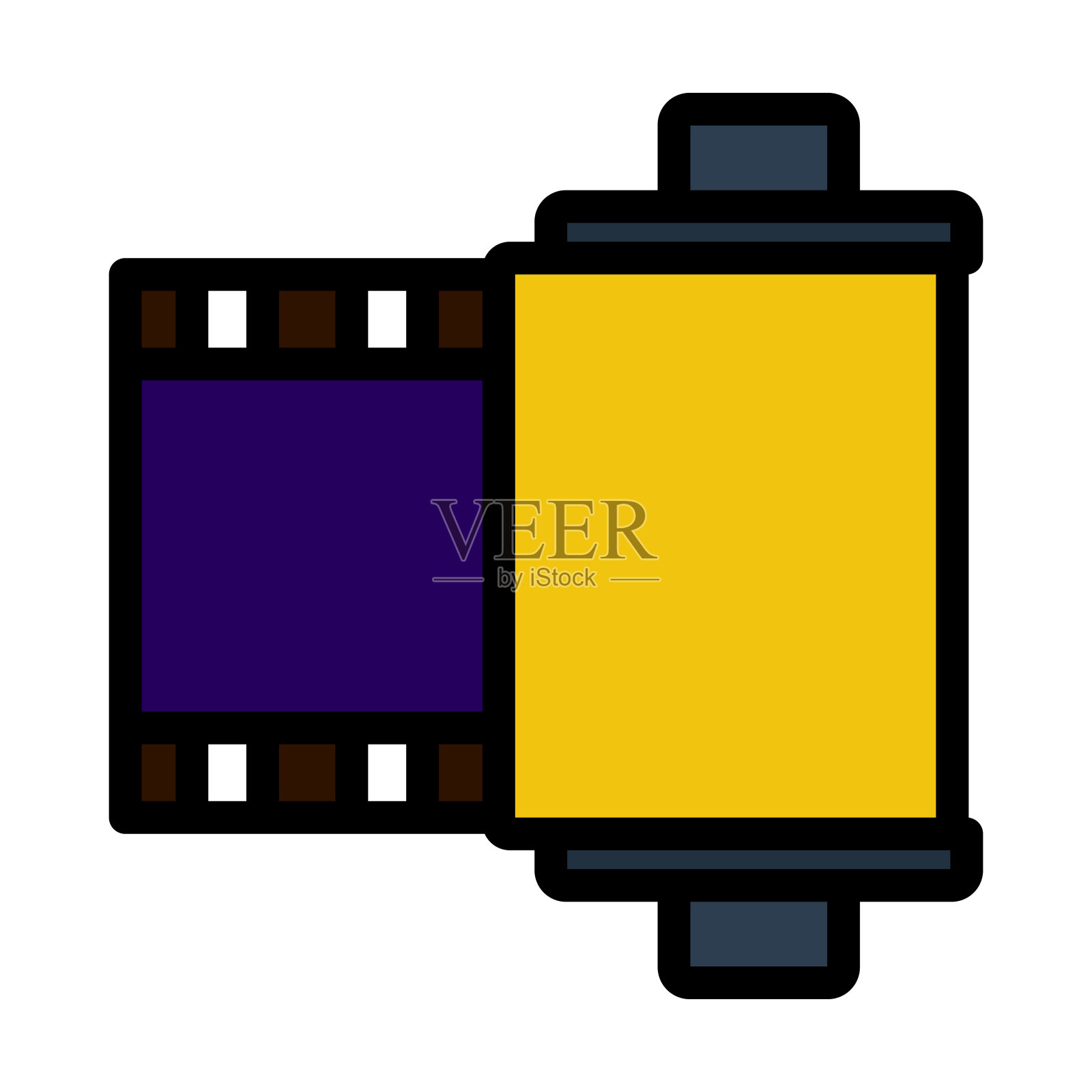 照片盒式卷轴图标插画图片素材