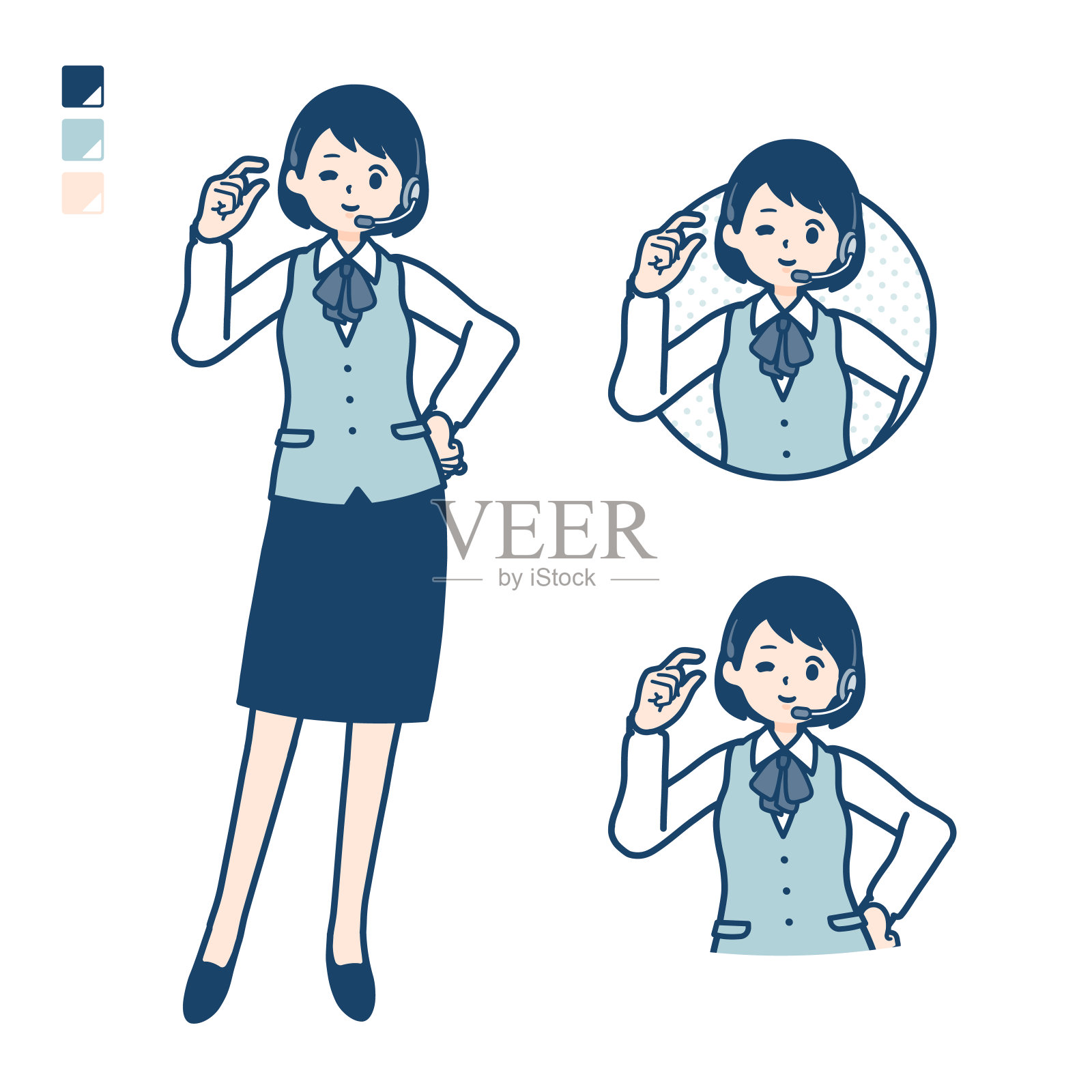 有收入的女商人,有点手印的形象插画图片素材