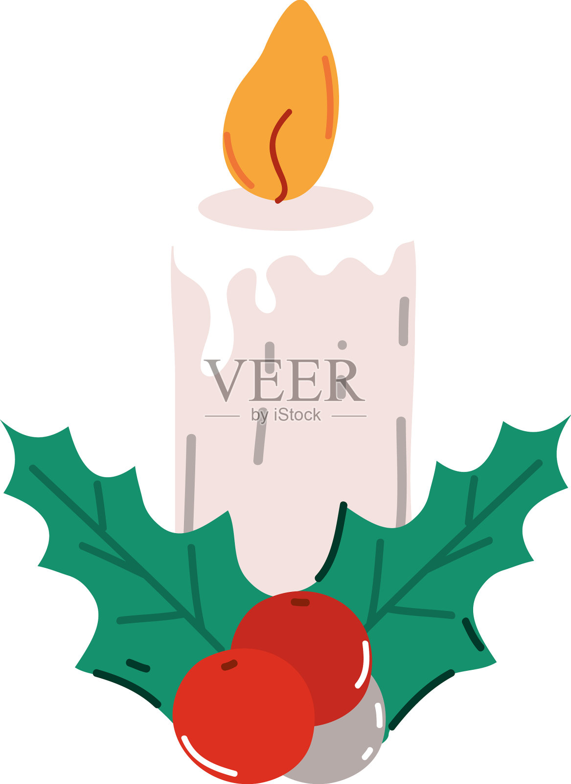 圣诞蜡烛装饰设计元素图片