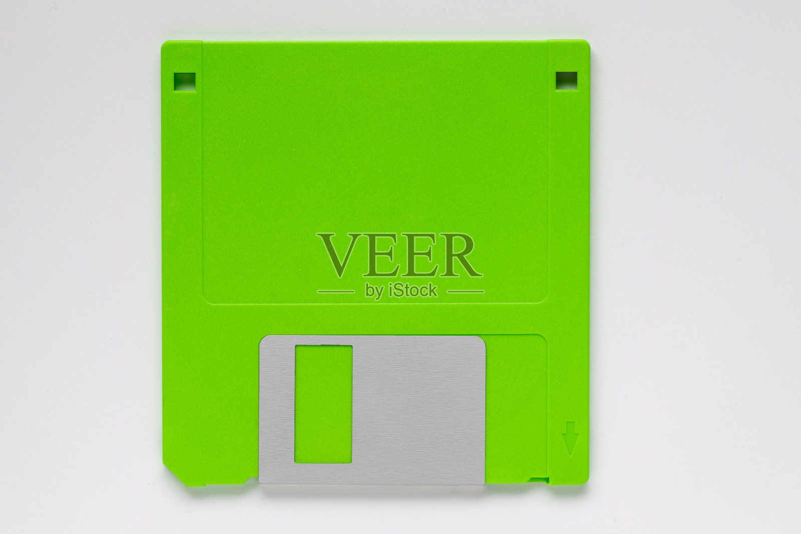 绿色3 1/2英寸软盘-正面照片摄影图片