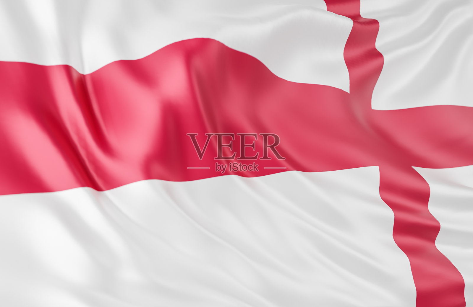 美丽的英格兰旗帜波浪接近横幅背景与复制空间。,3d模型和插图。照片摄影图片