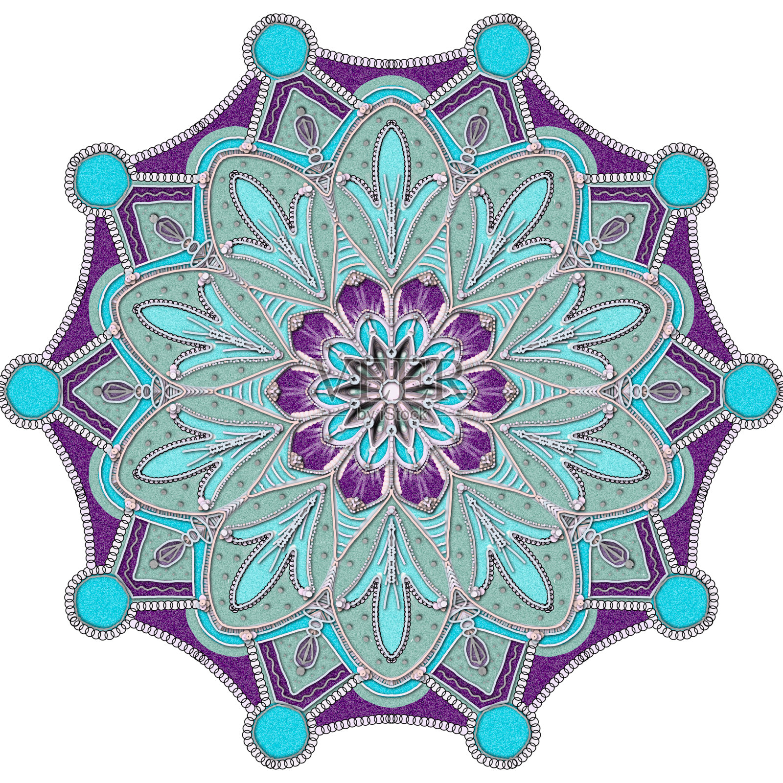 多彩的曼荼罗禅宗放松插画图片素材