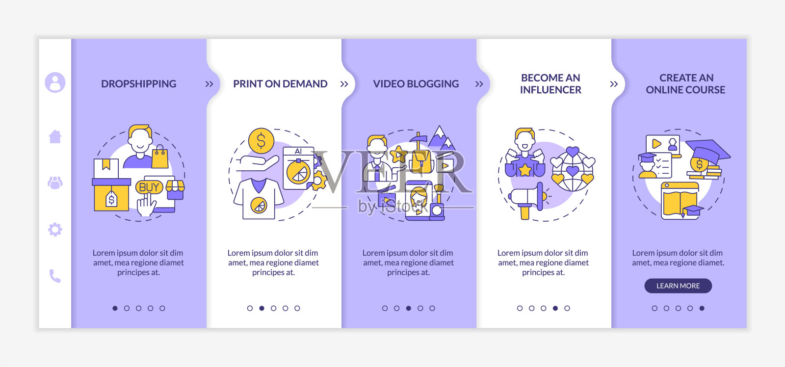 赚钱方法在线上登向量模板插画图片素材