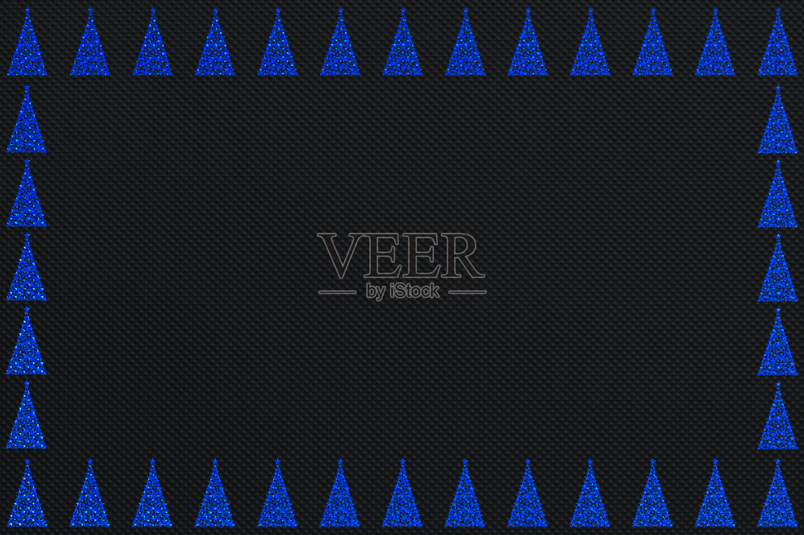 圣诞框架钻石蓝色圣诞树上的黑色模压金属工业背景,彩色,背景照片摄影图片